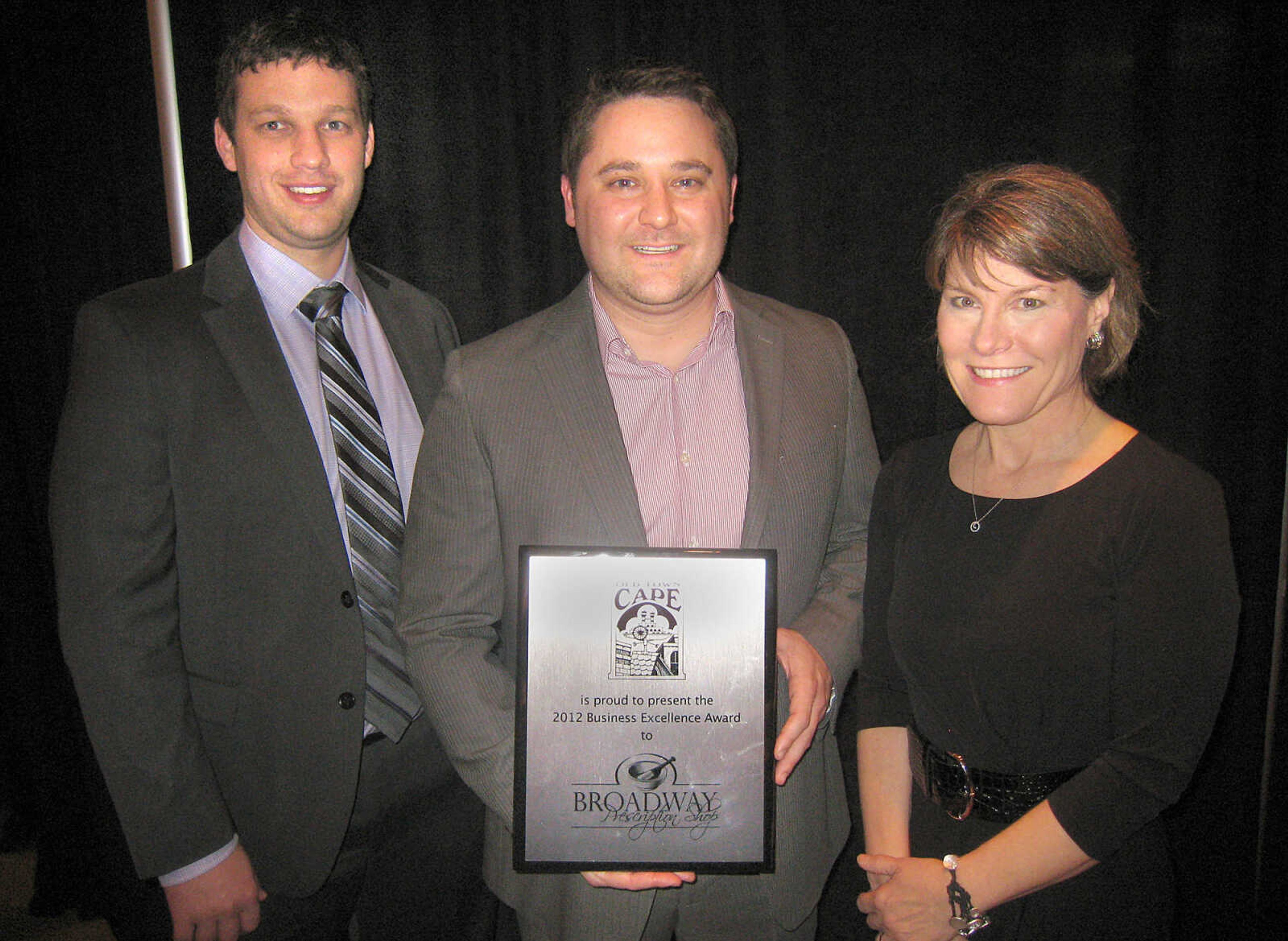 Business Excellence Award, Kevin Wood, Broadway Prescription, Lee Schlitt, Broadway Prescription and Marla Mills, Old Town Cape