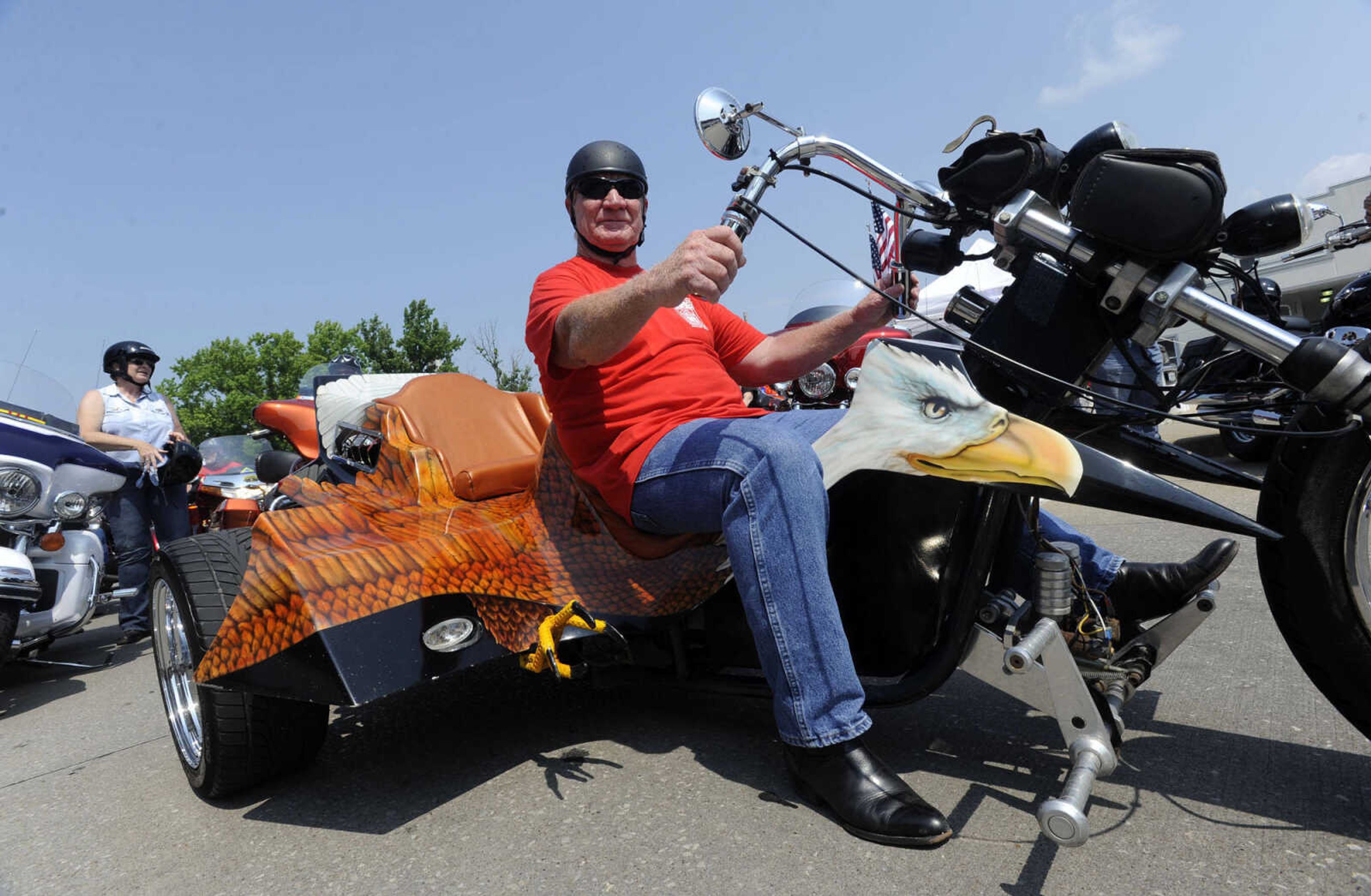 FRED LYNCH ~ flynch@semissourian.com
Jerry Nail is ready to join the parade with his custom VW Trike at the Bikers on the Square event Saturday, June 22, 2013 in Perryville, Mo.