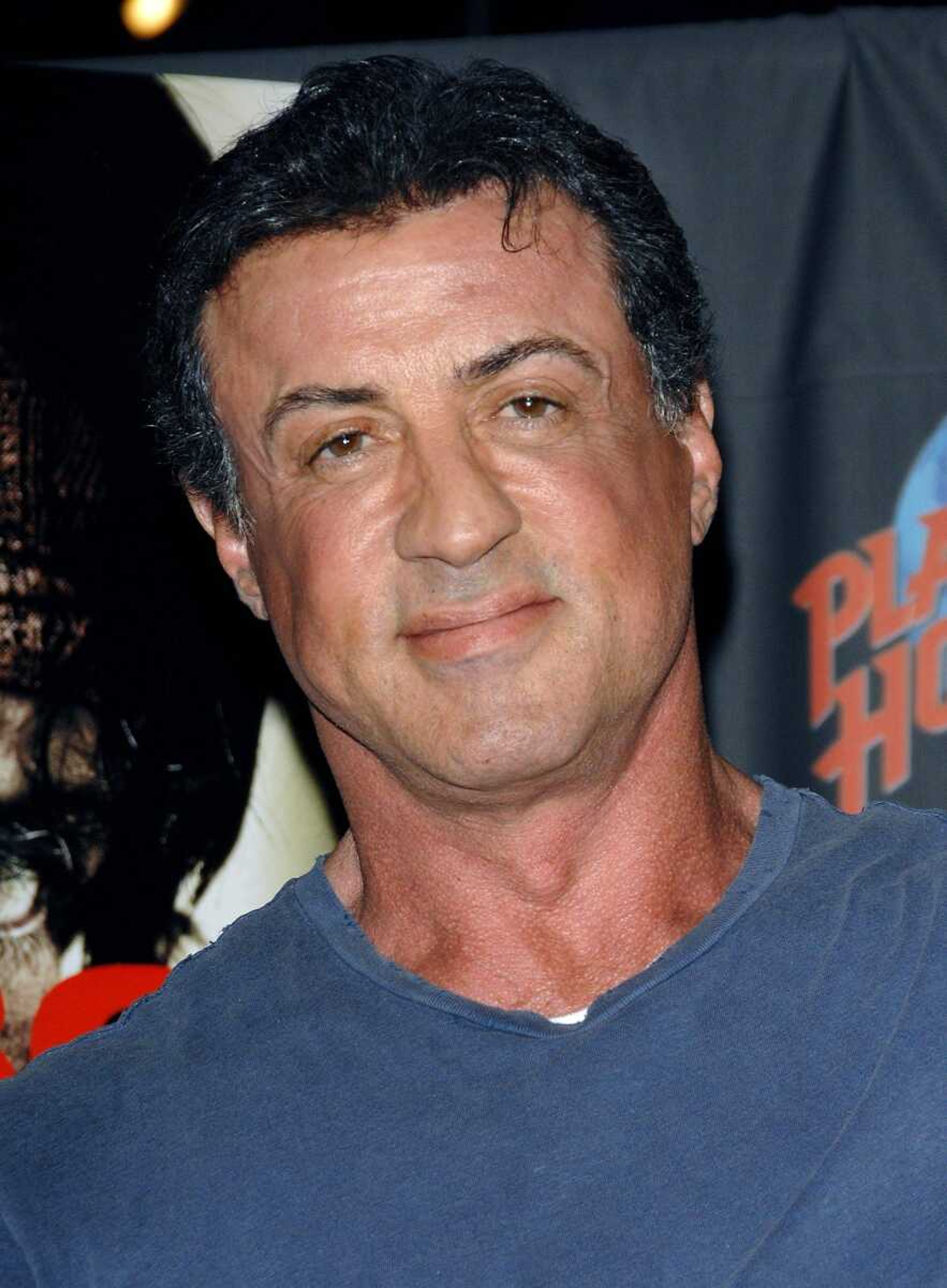 Actor Sylvester Stallone makes an appearance at Planet Hollywood Times Square to promote his latest film "Rambo", in a Thursday, Jan. 17, 2008 photo in New York. Sylvester Stallone says he used human growth hormone to get buff for the new "Rambo" movie, and defends its use.  (AP Photo/Evan Agostini, file)