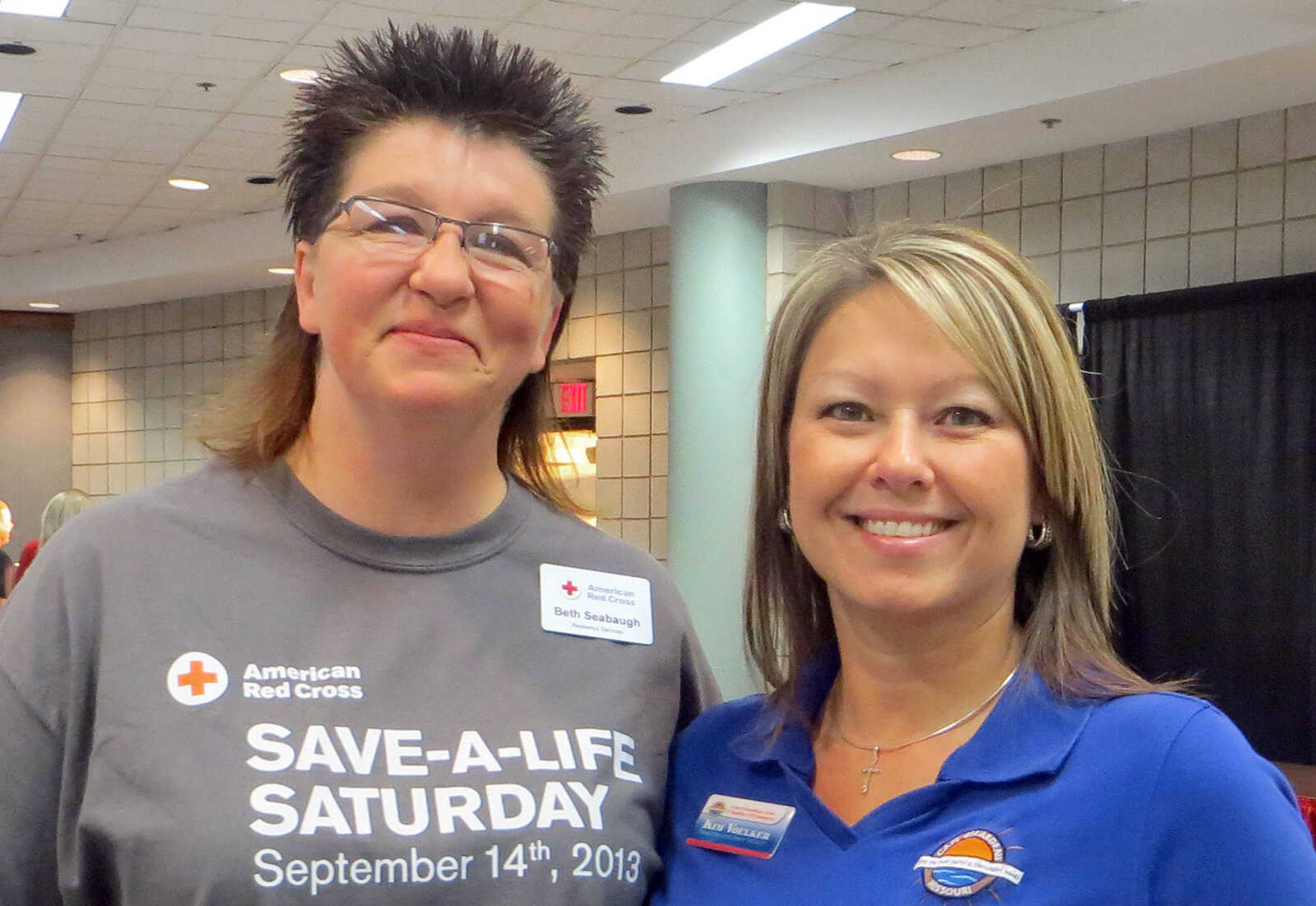 Beth Sebaugh, American Red Cross, and Kim Voelker, Cape Girardeau Area Chamber of Commerce