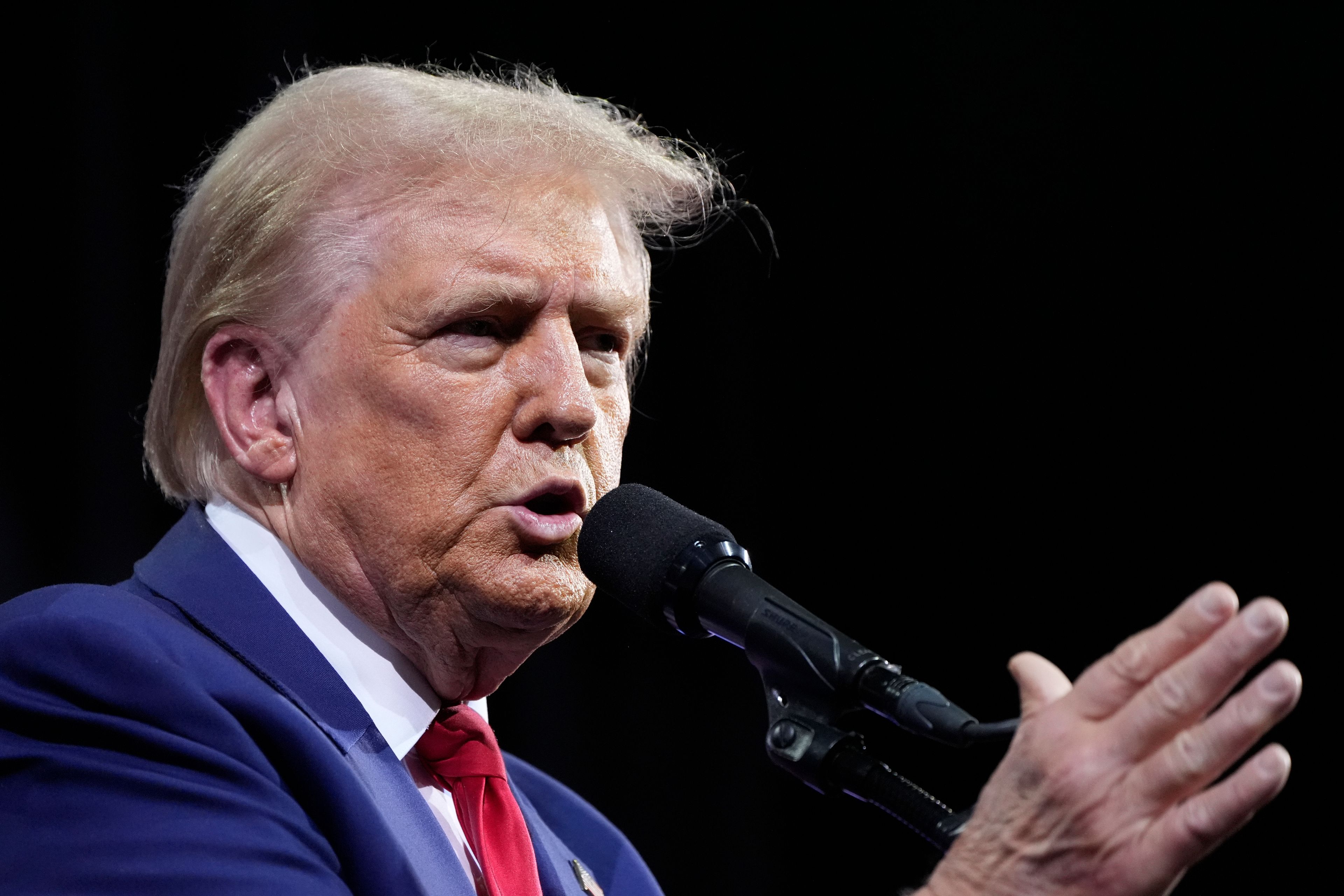 Republican presidential nominee former President Donald Trump speaks during a campaign event at the Linda Ronstadt Music Hall, Thursday, Sept.12, 2024, in Tucson, Ariz. (AP Photo/Alex Brandon)