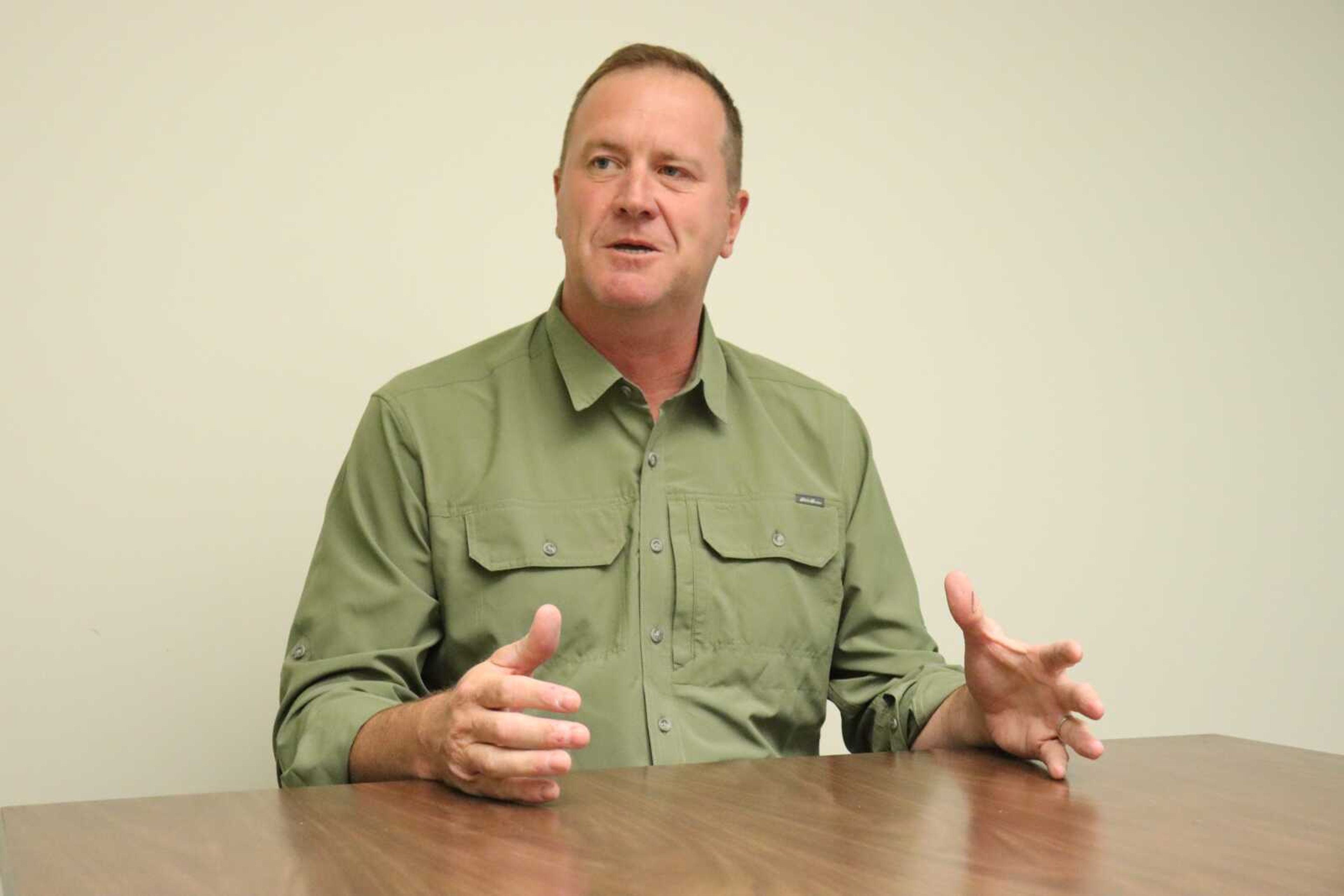 U.S. Sen. Eric Schmitt, R-Missouri, stopped at the offices of the Southeast Missourian on Wednesday, Aug. 9. Schmitt, a native of St. Louis County, also traveled to visit a Scott County business and to attend the Sikeston Jaycee Bootheel Rodeo.