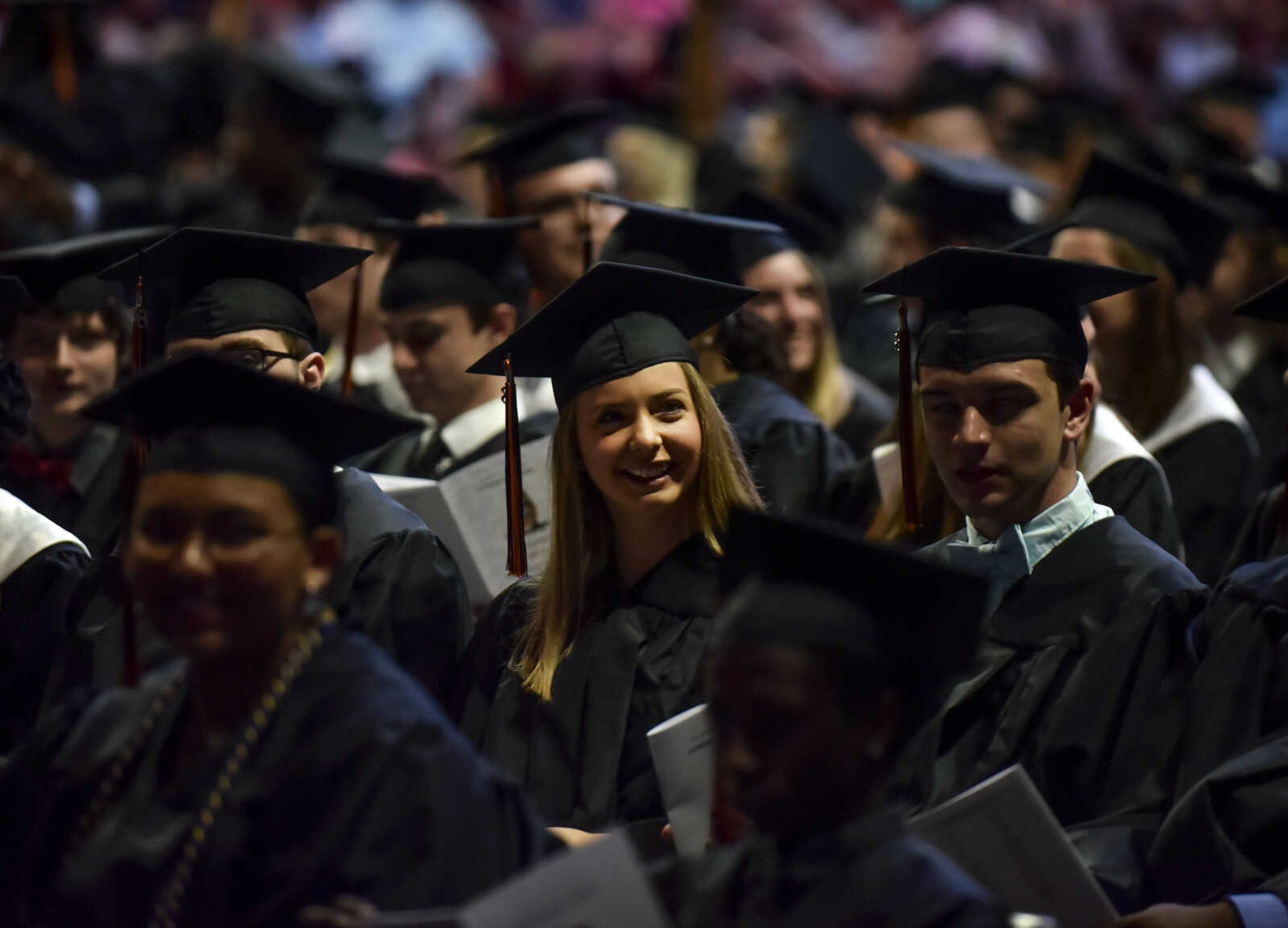 Graduates sit during the Cape Central High School Class of 2018 graduation Sunday, May 13, 2018 at the Show Me Center in Cape Girardeau.