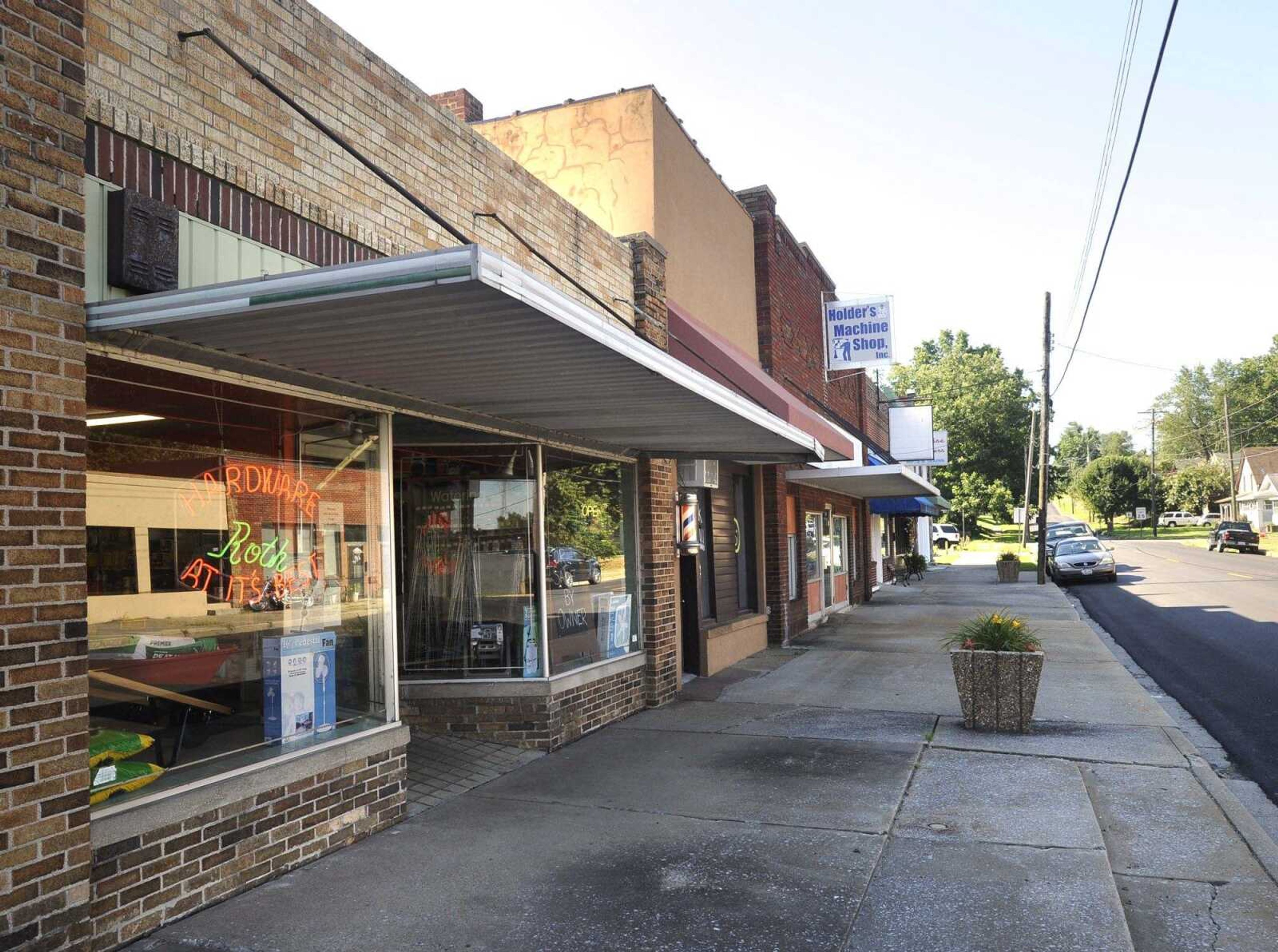 Businesses in the 600 block of Second St. East are seen Saturday in the old Illmo section of Scott City. (Fred Lynch)