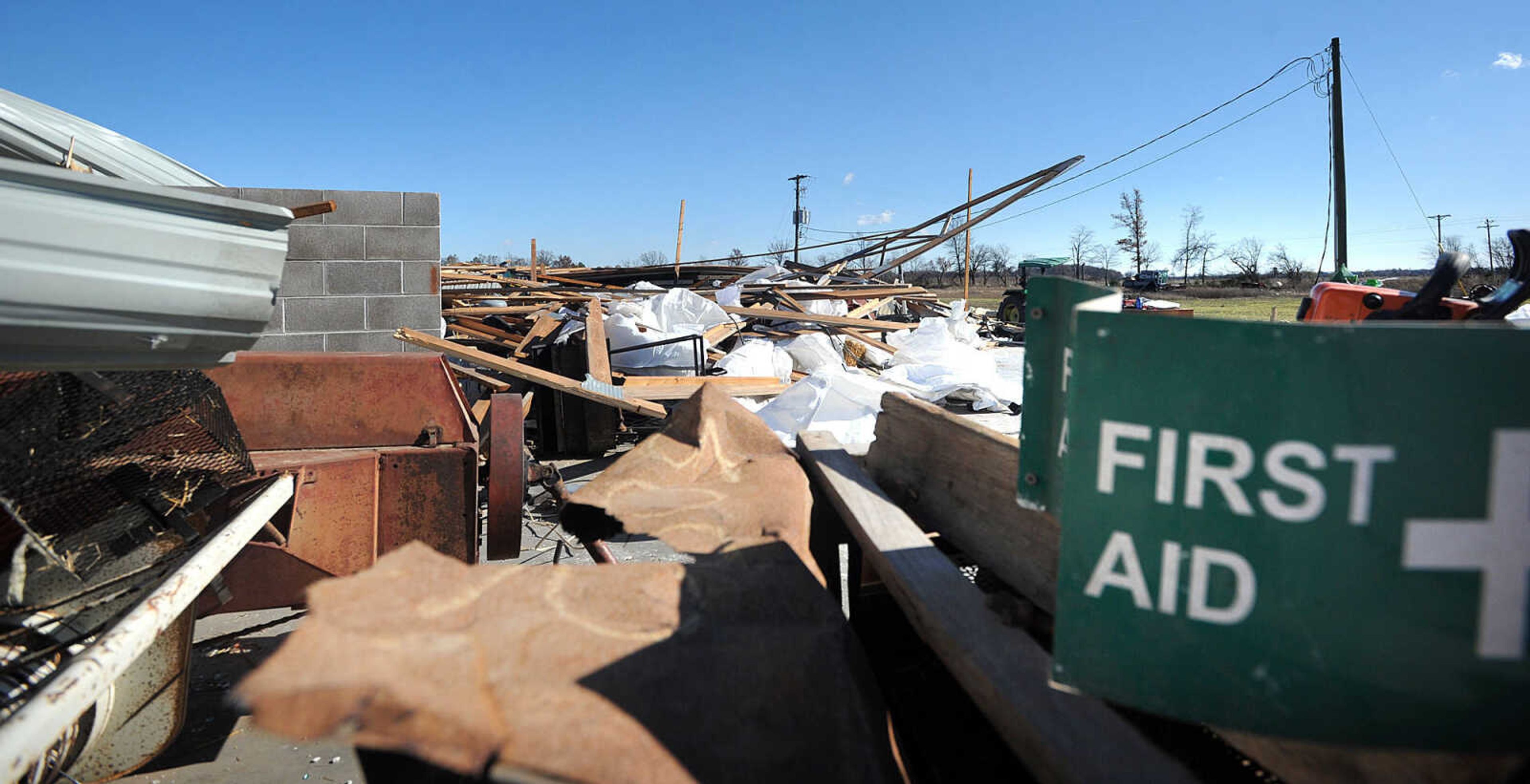 LAURA SIMON ~ lsimon@semissourian.com

Cookson Seed, as seen Monday, Nov. 18, 2013, just off U.S. 61 south of Morley, Mo. was destroyed by Sunday's storms.