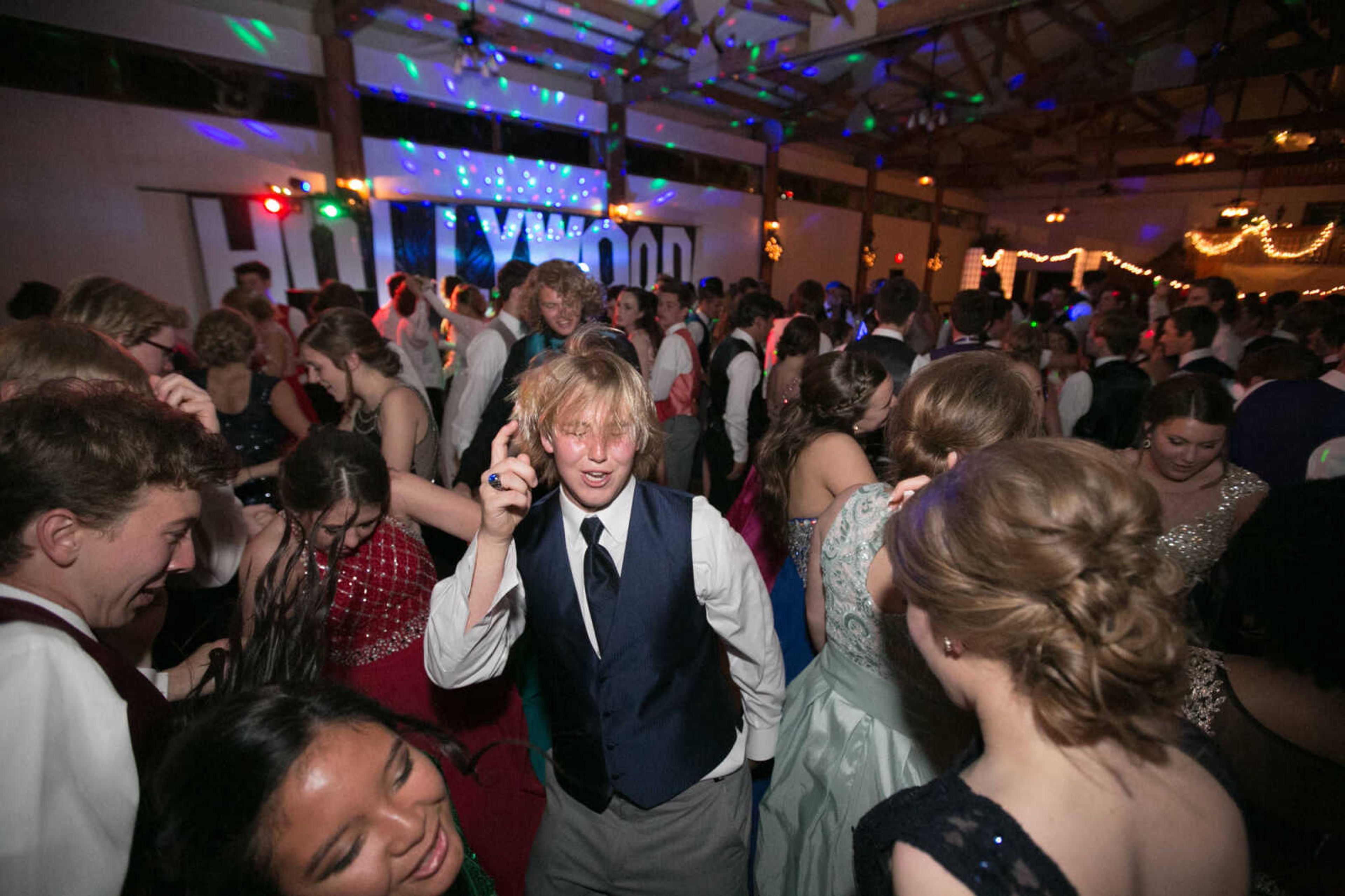 GLENN LANDBERG ~ glandberg@semissourian.com

Students take to the dance floor during the Notre Dame Regional High School prom, "Red Carpet Gala," Friday, April 29, 2016 at Bavarian Halle in Jackson.