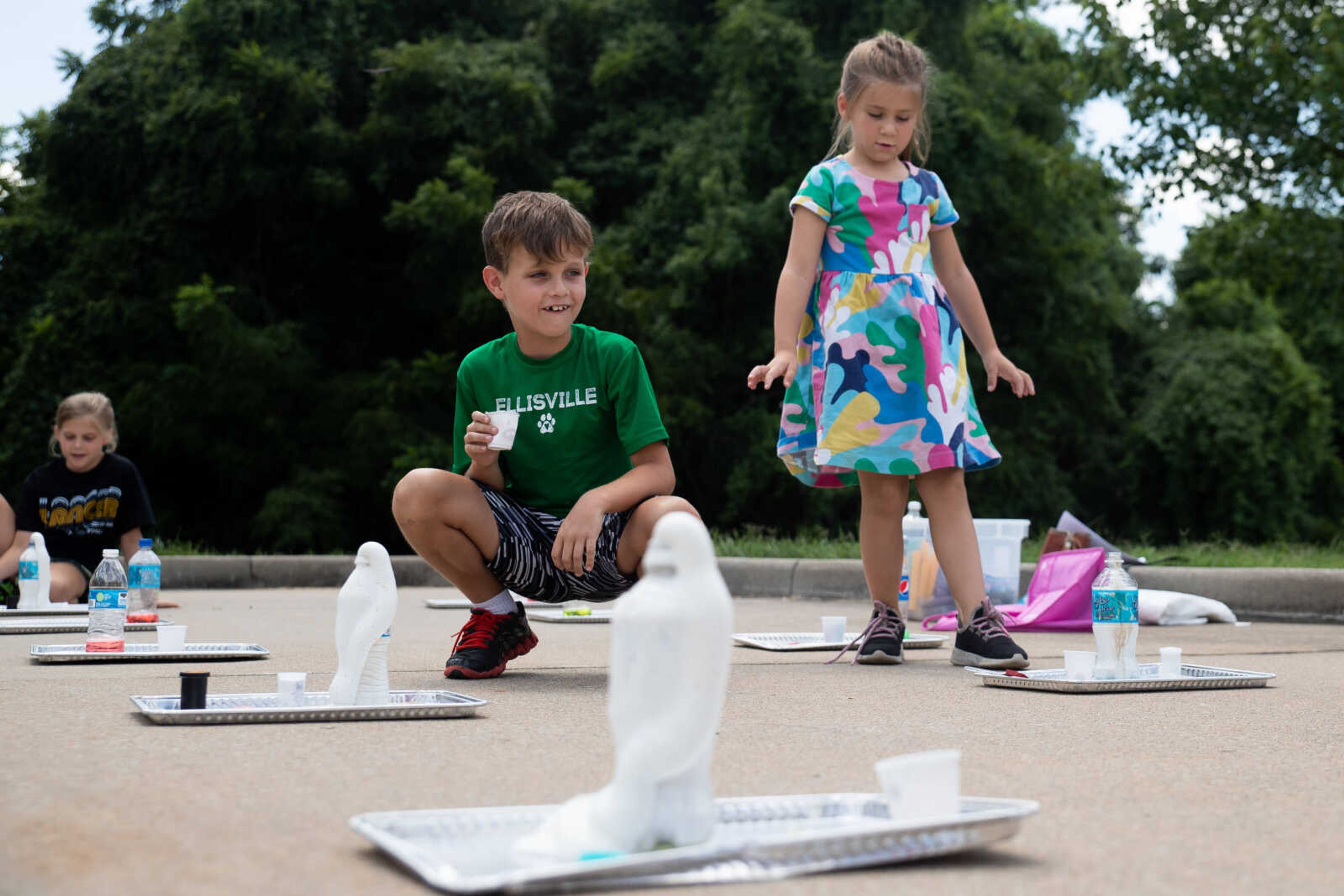 Matthew Young, 6, reacts to an experiment.