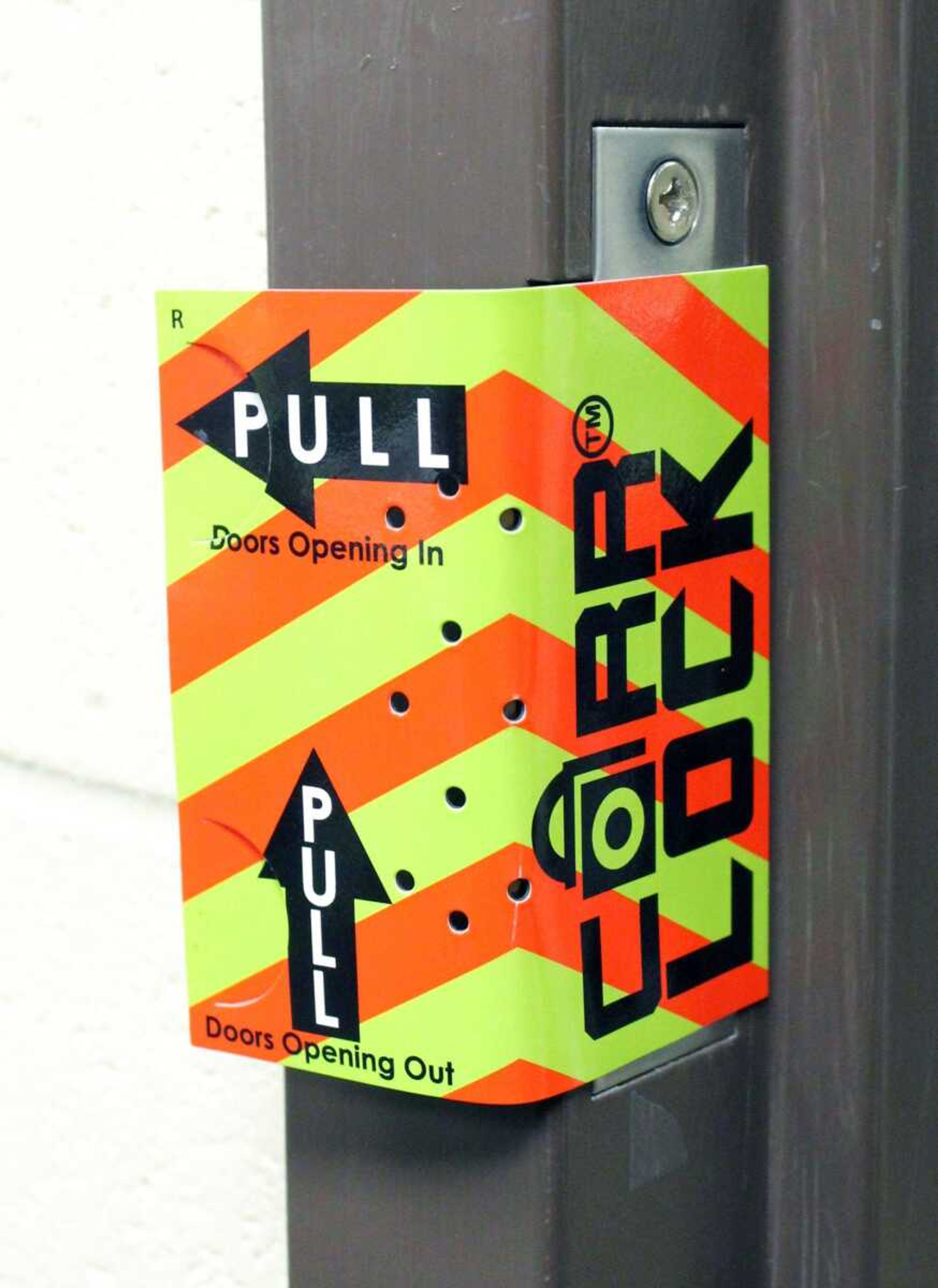 A CORR Lock device covers the strike plate on an office door at Alma Schrader Elementary School in Cape Girardeau. The magnetic device is designed to allow teachers or students to lock the door quickly if an intruder enters the building. (epriddy@semissourian.com)