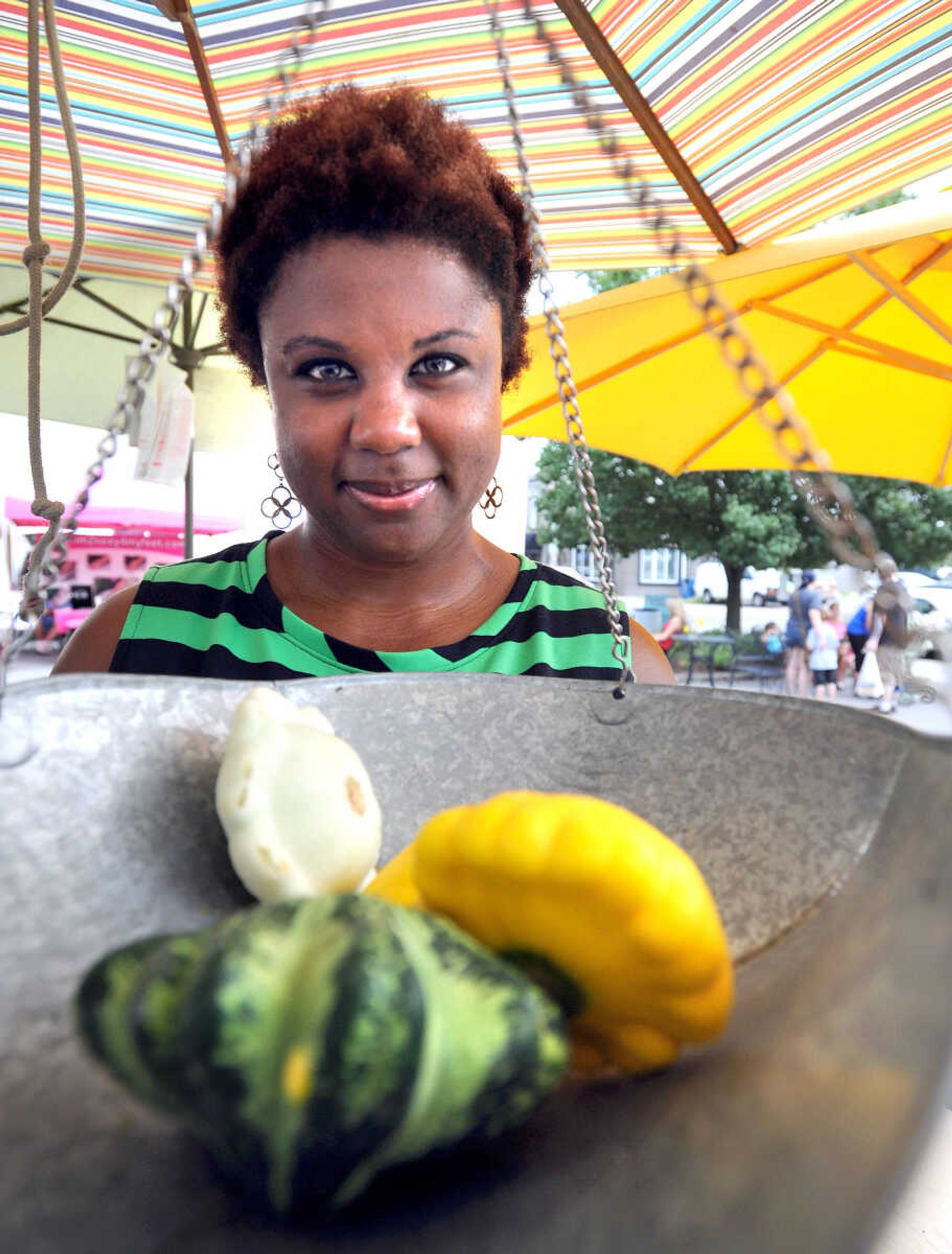 Whitney Gaffari checks out the fresh produce at Cape Girardeau's Riverfront Market. (Laura Simon)