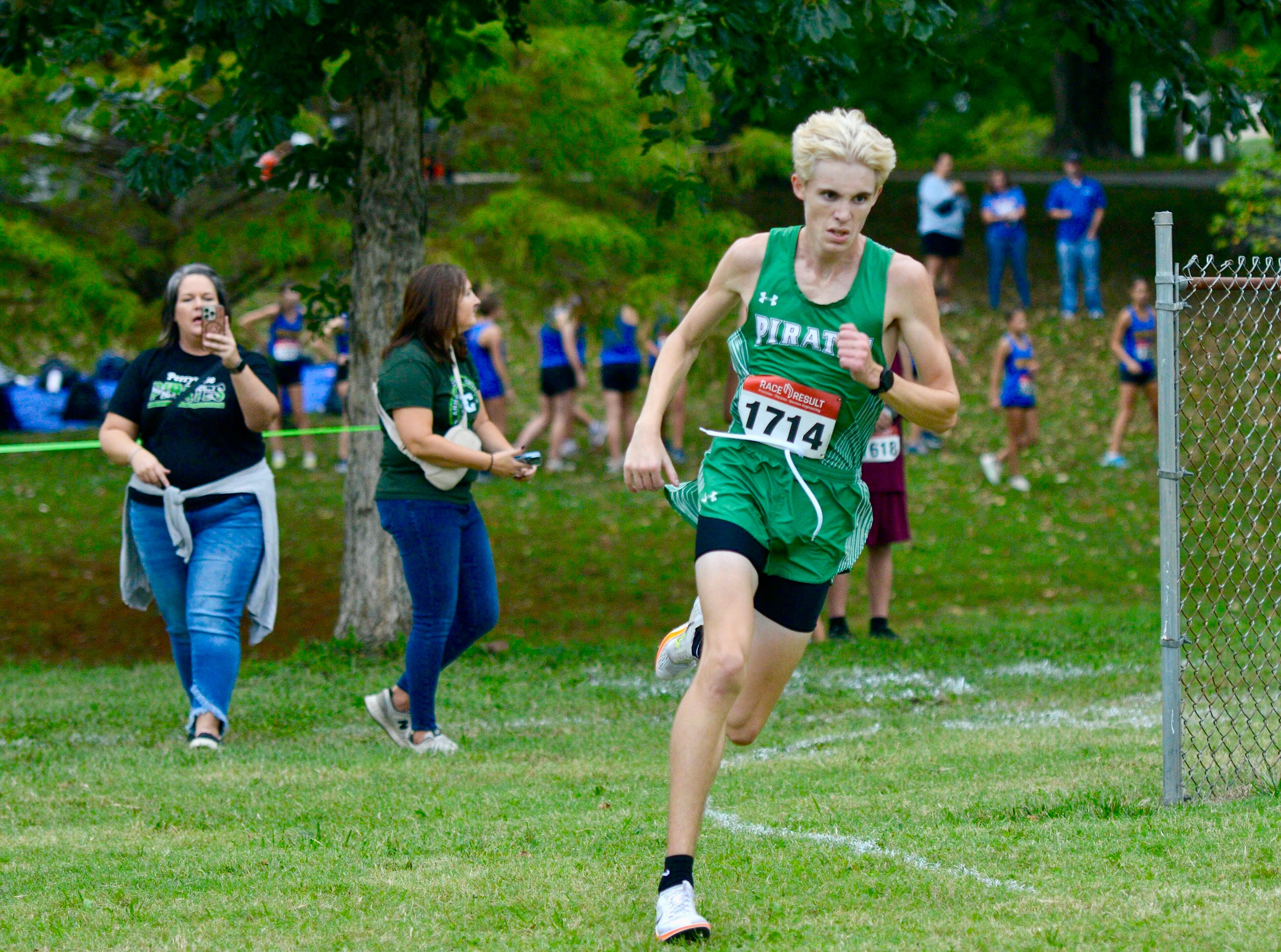 Perryville senior Bair Hopkins set a new school record while placing third in the JCAA championships on Saturday in Festus. 