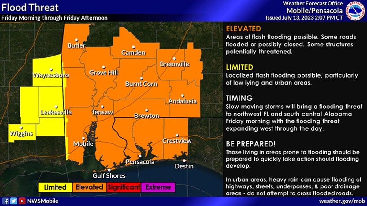 CCEMA: Flash flooding possible for Friday