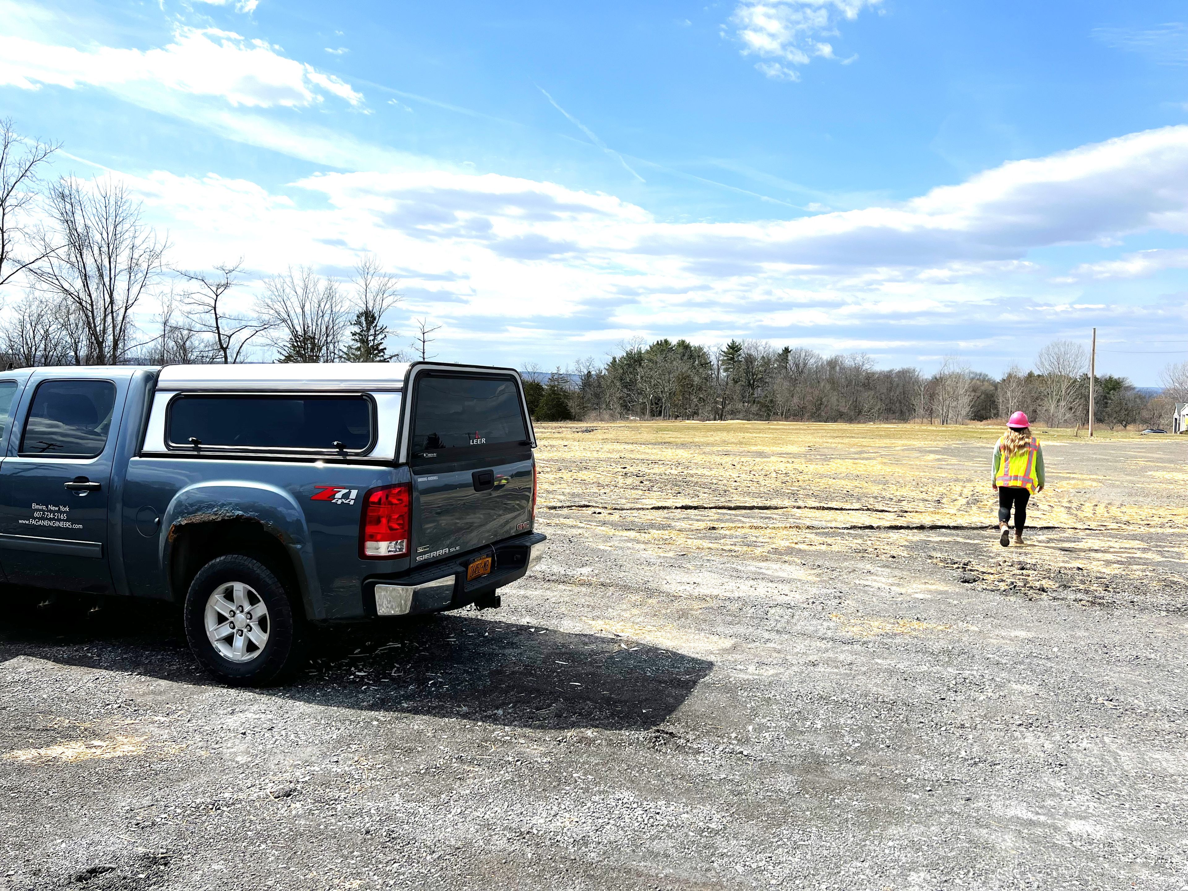 Hailey Faulkner, landscape designer with Fagen Engineers, conducts a monthly Stormwater Pollution Prevention Plan inspection at the site of a proposed Dandy Mini-Mart in Lansing. Recently the Lansing Town Planning Board voted to extend the timeline by which the construction of the store, located at the corner of East Shore Drive and Ridge Road, should start.