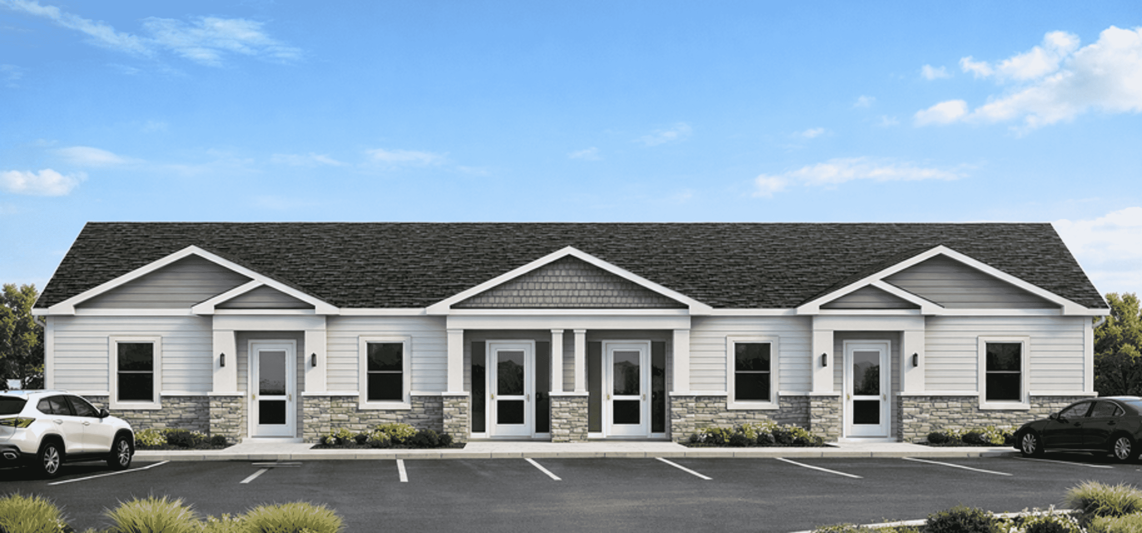 This rendering shows the plan for a new commercial office building at 164 Auburn Rd. in Lansing, where developers plan to bring additional medical and professional services to the area. Construction is currently underway. 
