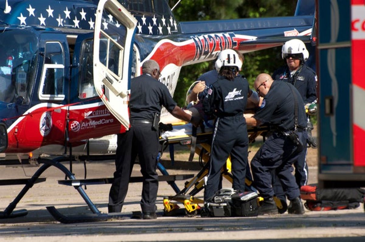 Man airlifted after being hit by truck