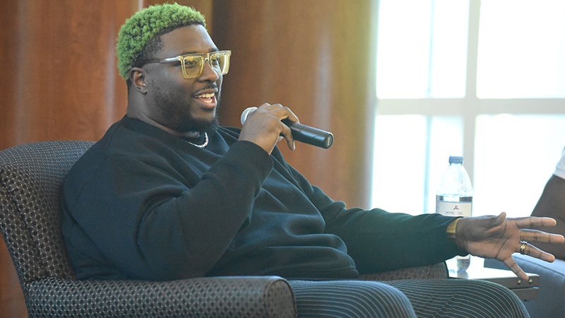 Award-winning music producer speaks to college students