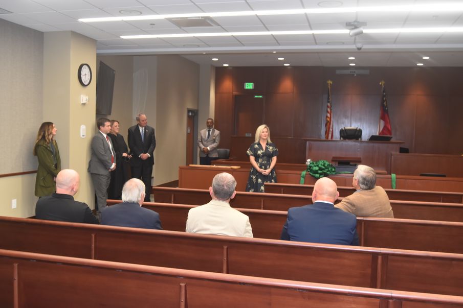 ALL RISE: Troup cuts the ribbon on new courtroom