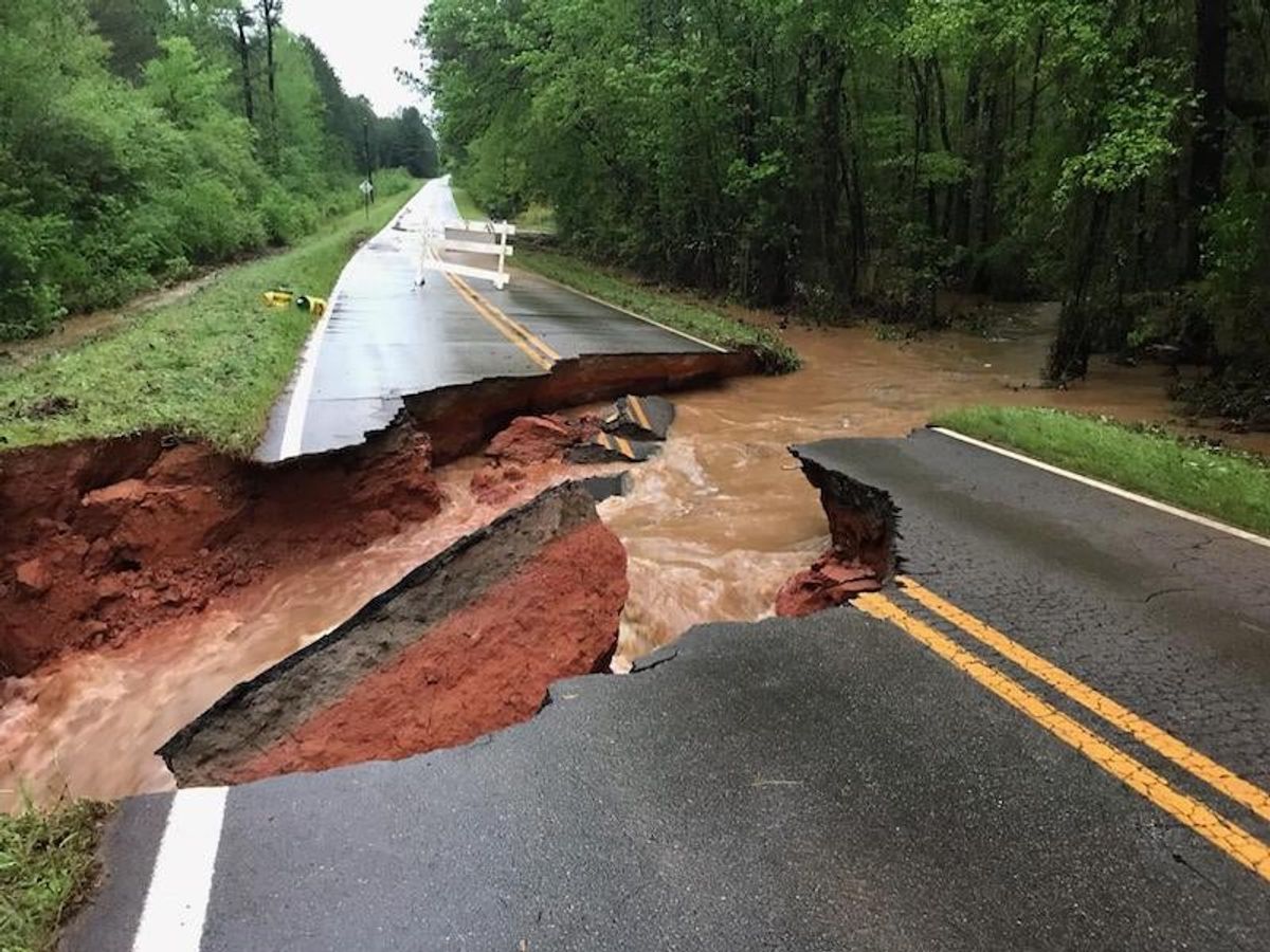 Overnight storms lead to flooding, damaged roads