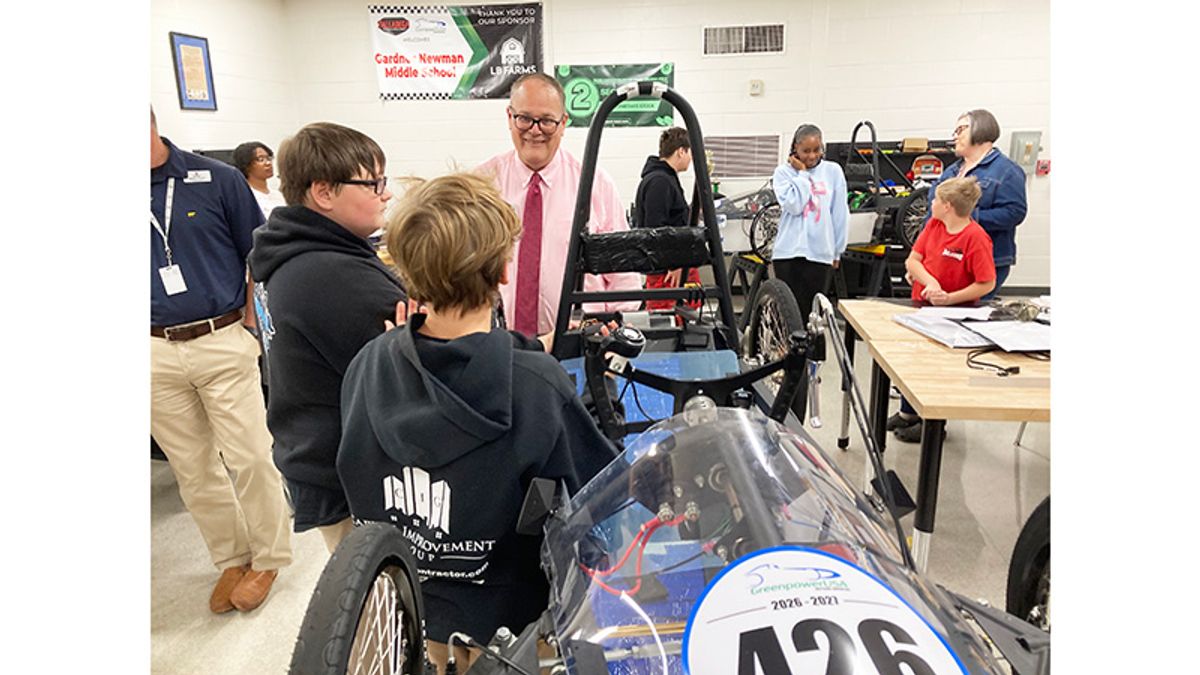 LaGrange College visits Gardner Newman Greenpower Team