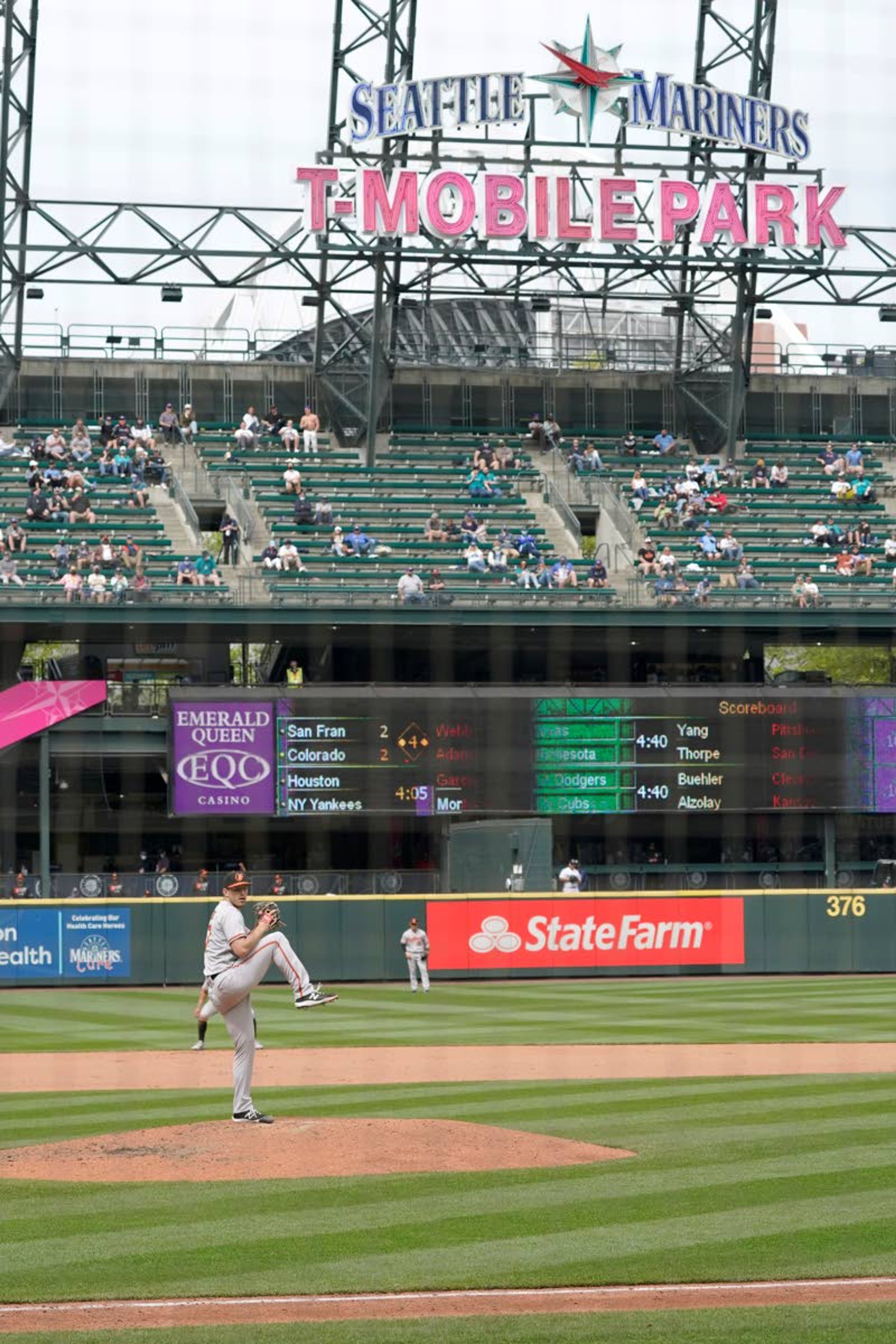 Baltimore Orioles starting pitcher John Means throws against the Seattle Mariners during the eighth inning of a baseball game, Wednesday, May 5, 2021, in Seattle. (AP Photo/Ted S. Warren)