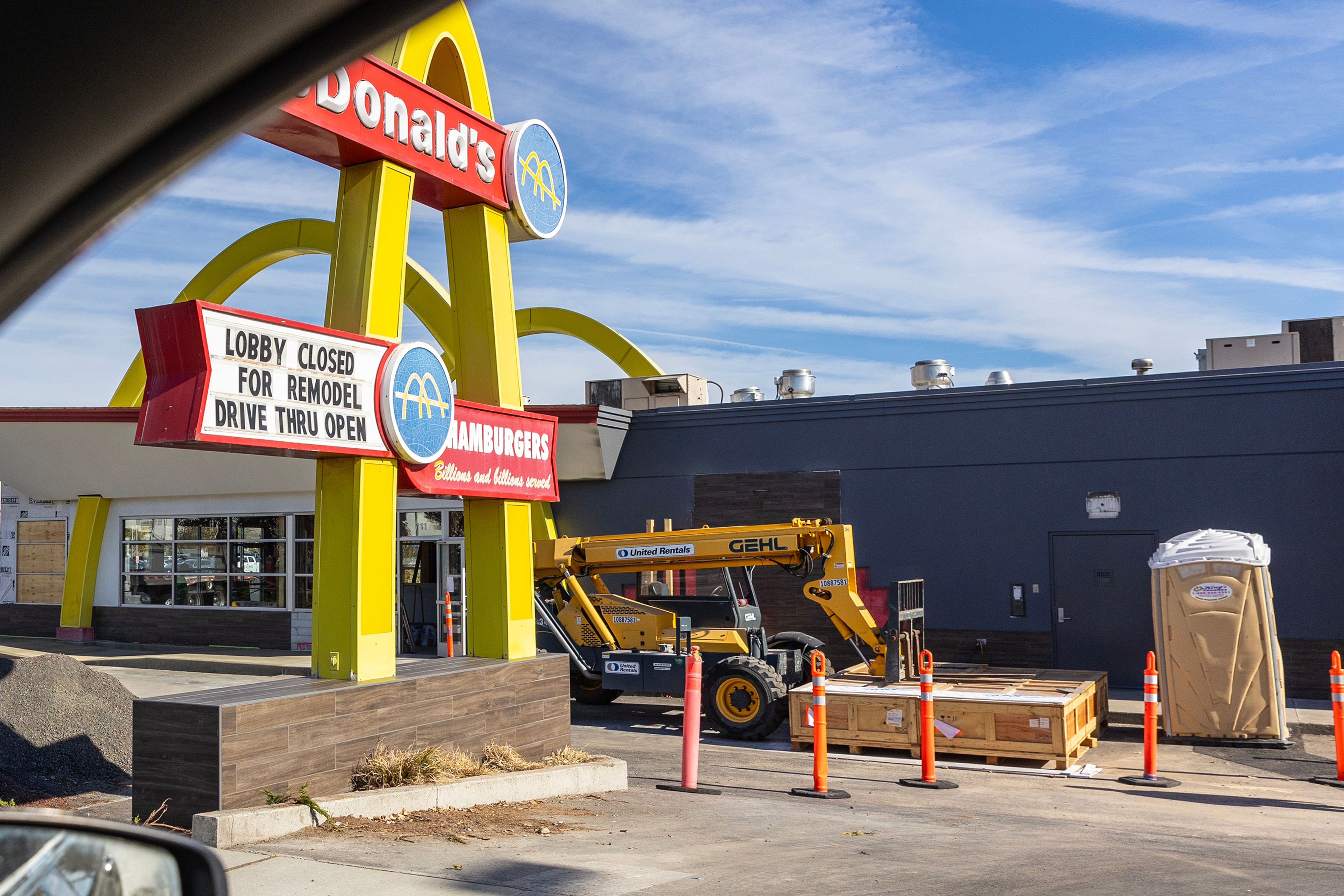 Construction crews work at McDonald's on 21st Street in Lewiston. The restaurant is undergoing a major renovation. 