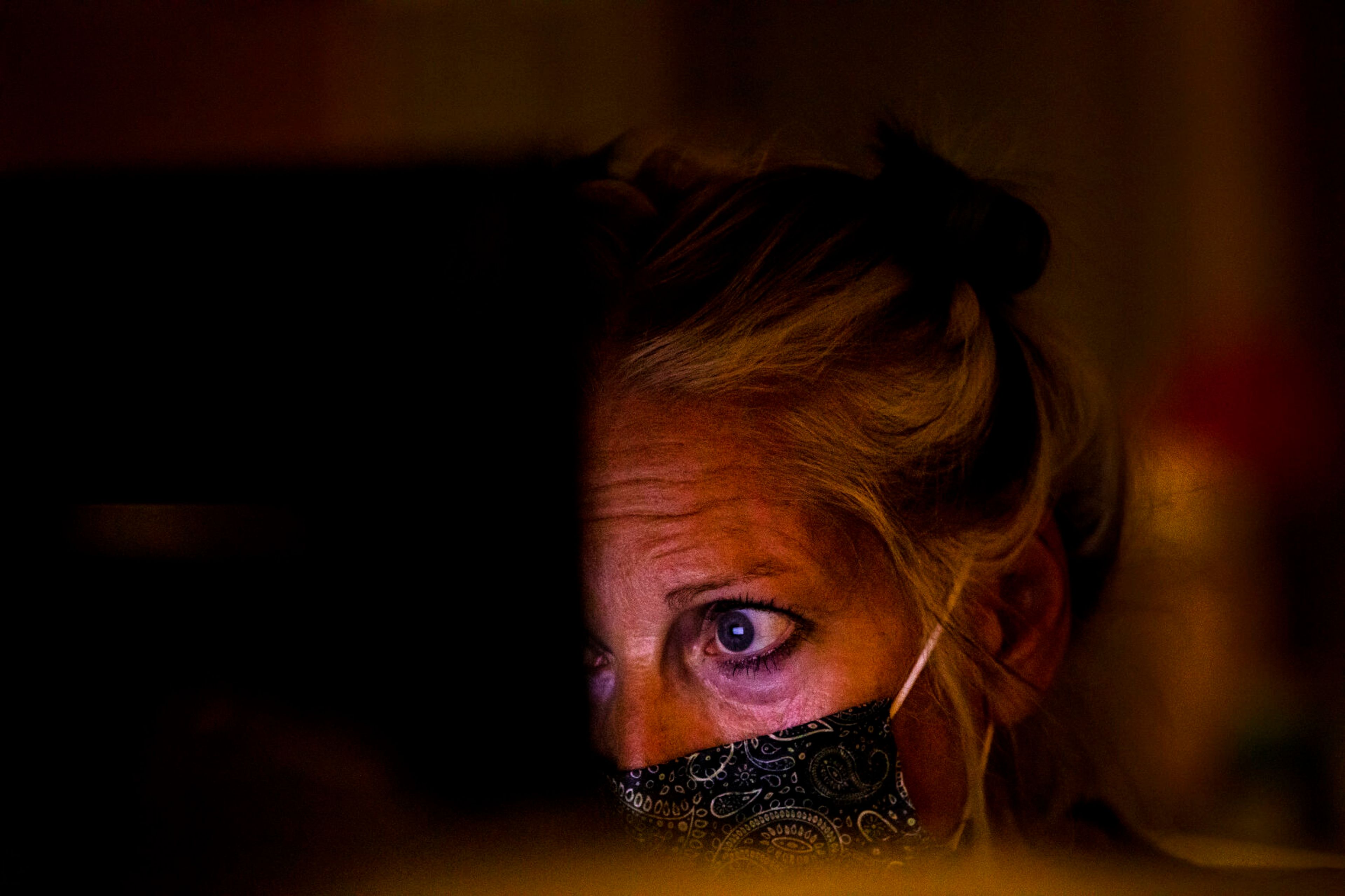 Carey Howe uses her computer at the Pullman Regional Hospital emergency room Sept. 24.