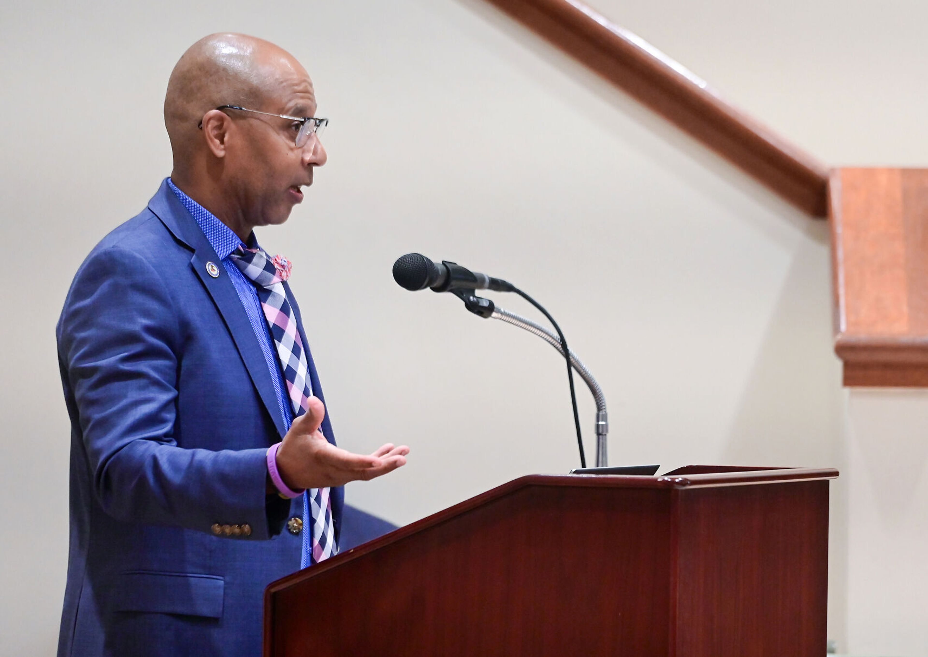 Vincent Plair, regional director with the U.S. Department of Justice Community Relations Service, speaks at a United Against Hate summit Monday at the 1912 Center in Moscow.