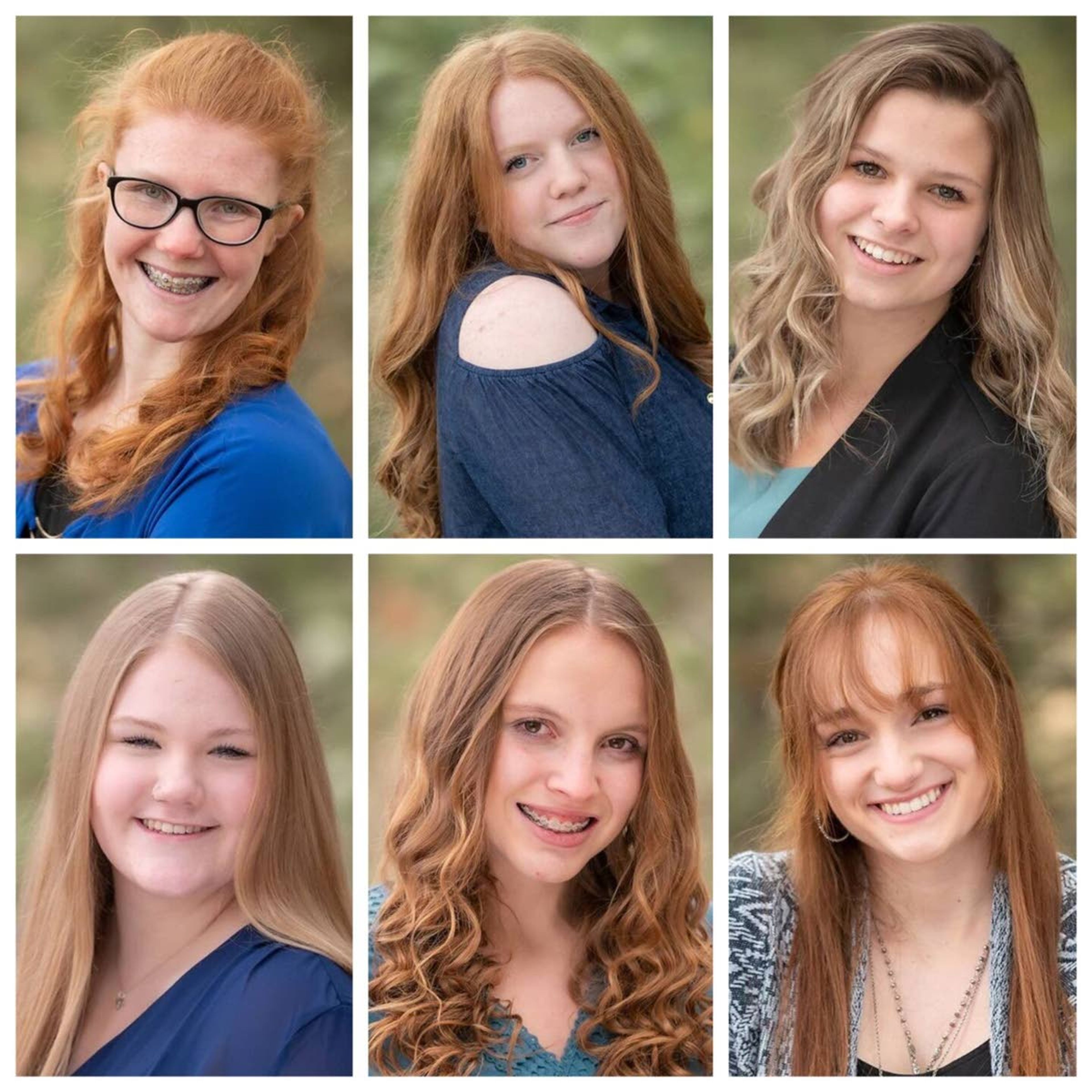 Participants in Saturday’s Distinguished Young Woman of Potlatch program are, top row, left to right: Dawni Jo Sheffler, Jessica Hogaboam and Kenzi Hansen, and bottom row, left to right, Olivia Wise, Rebecca Butterfield and Sierra Jarrett.