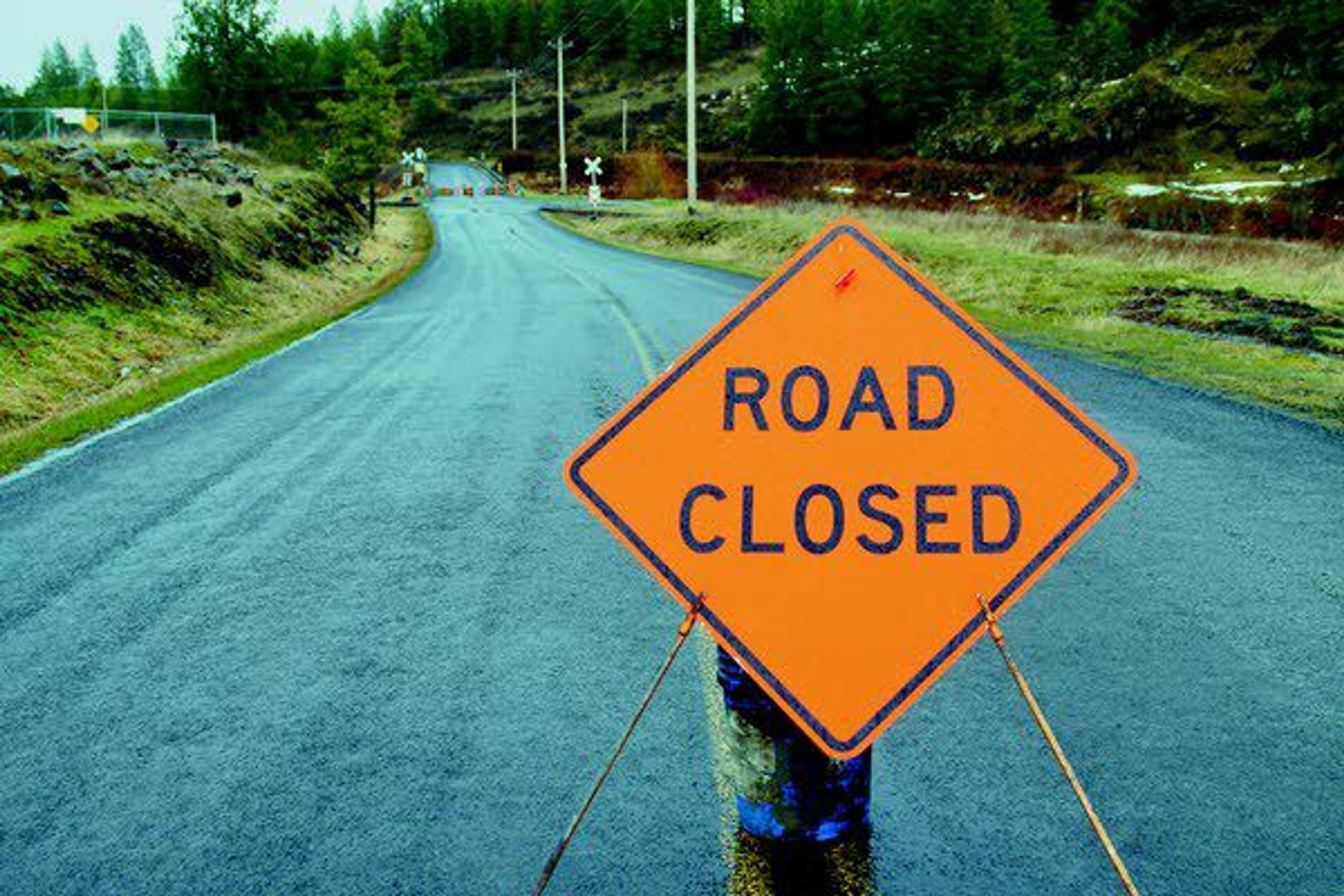 Rock Creek bridge over the Palouse River is blocked off and closed after ice damaged pilings earlier this year.