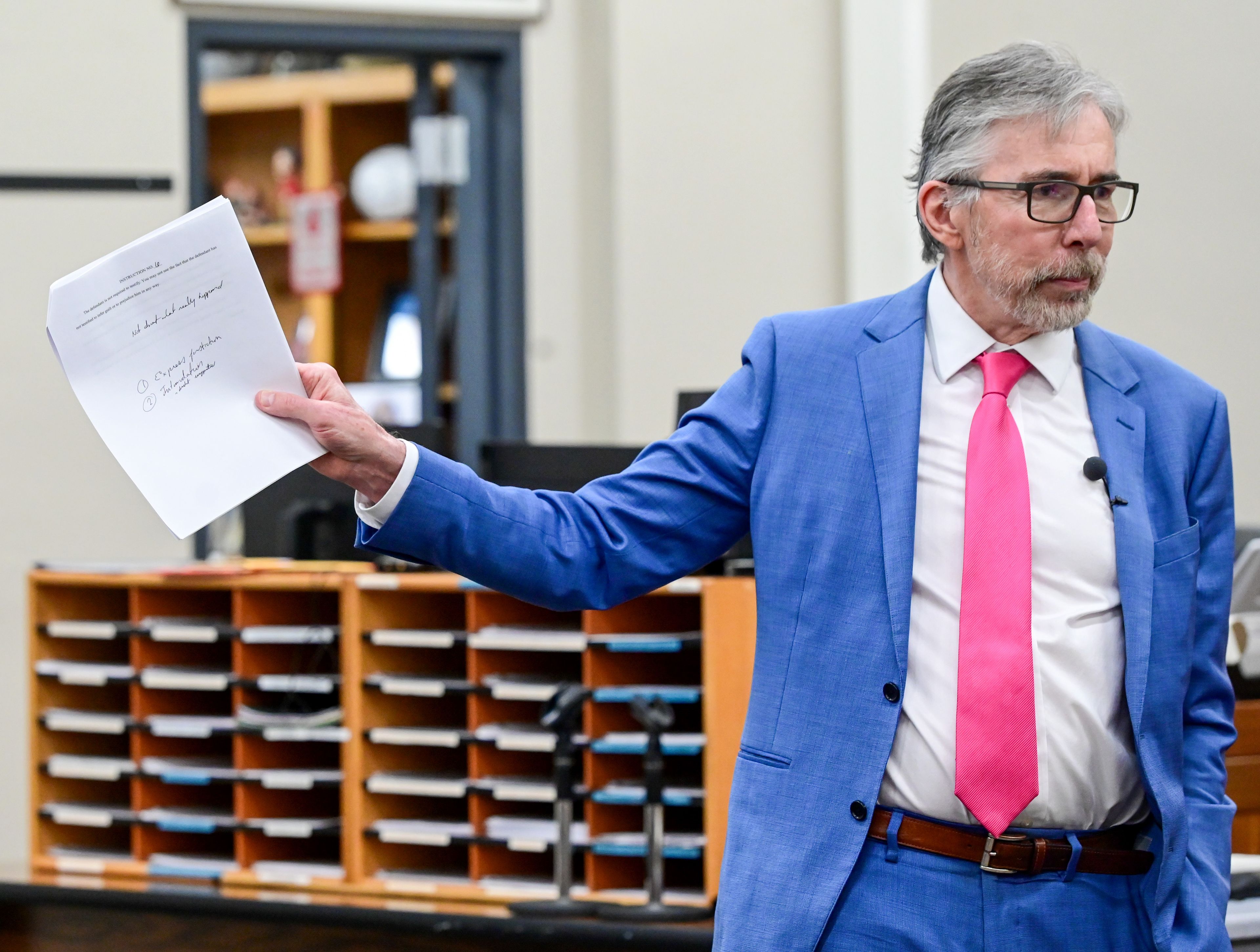 Defense attorney Steve Martonick gives closing statements in the trial for Juan Trejo Perez, who was found guilty of molesting a teenage boy in Pullman, at the courthouse in Colfax on Wednesday.