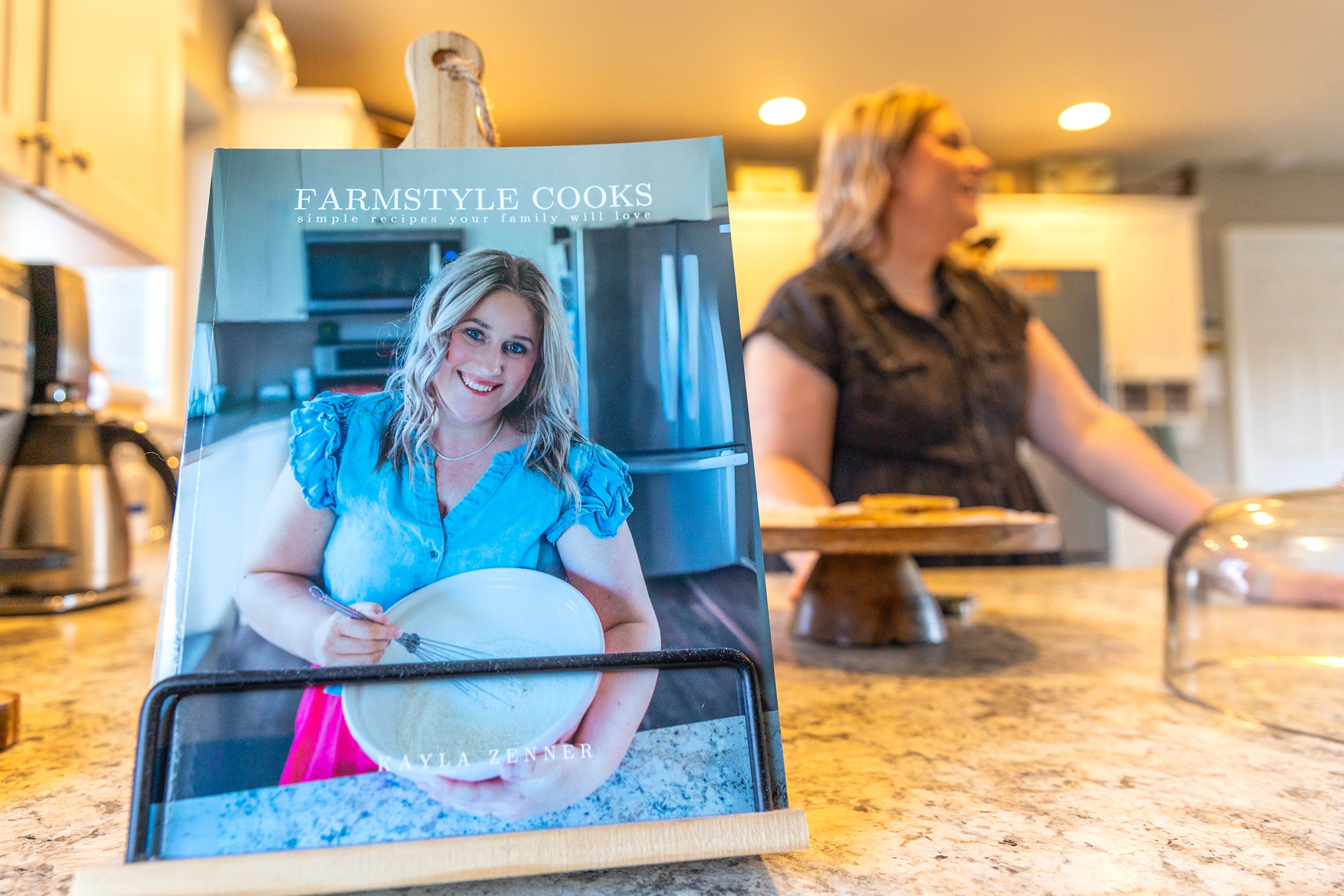 Kayla Zenner’s cookbook is pictured at her home.