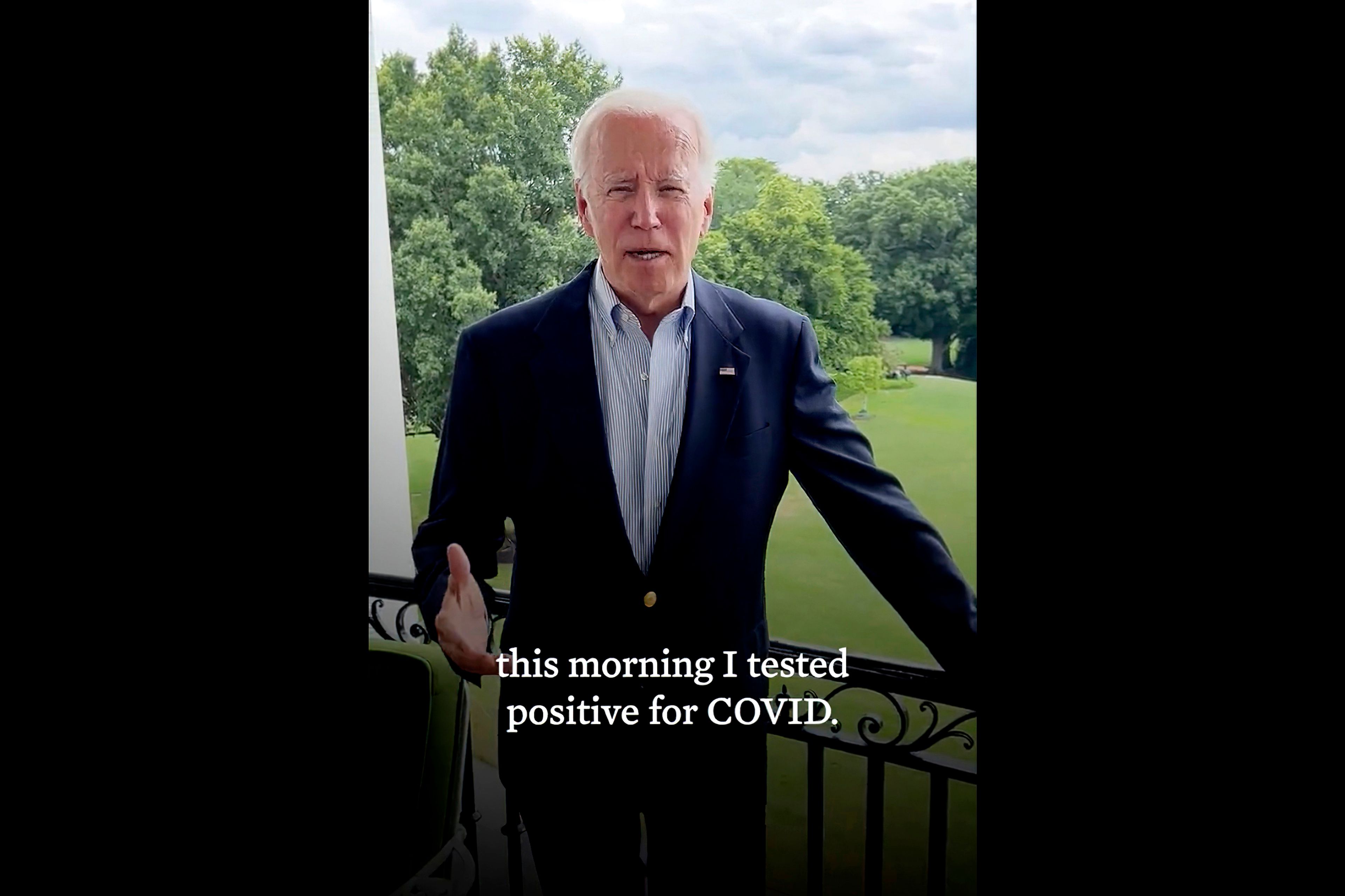 In this image from video released by the White House, President Joe Biden speaks in from the White House in a video released on Thursday, July 21, 2022, in Washington. Biden says he's "doing great" after testing positive for COVID-19. The White House said Thursday the 79-year-old Biden is experiencing "very mild symptoms," including a stuffy nose, fatigue and cough. He's taking Paxlovid, an antiviral drug designed to reduce the severity of the disease. (The White House via AP)