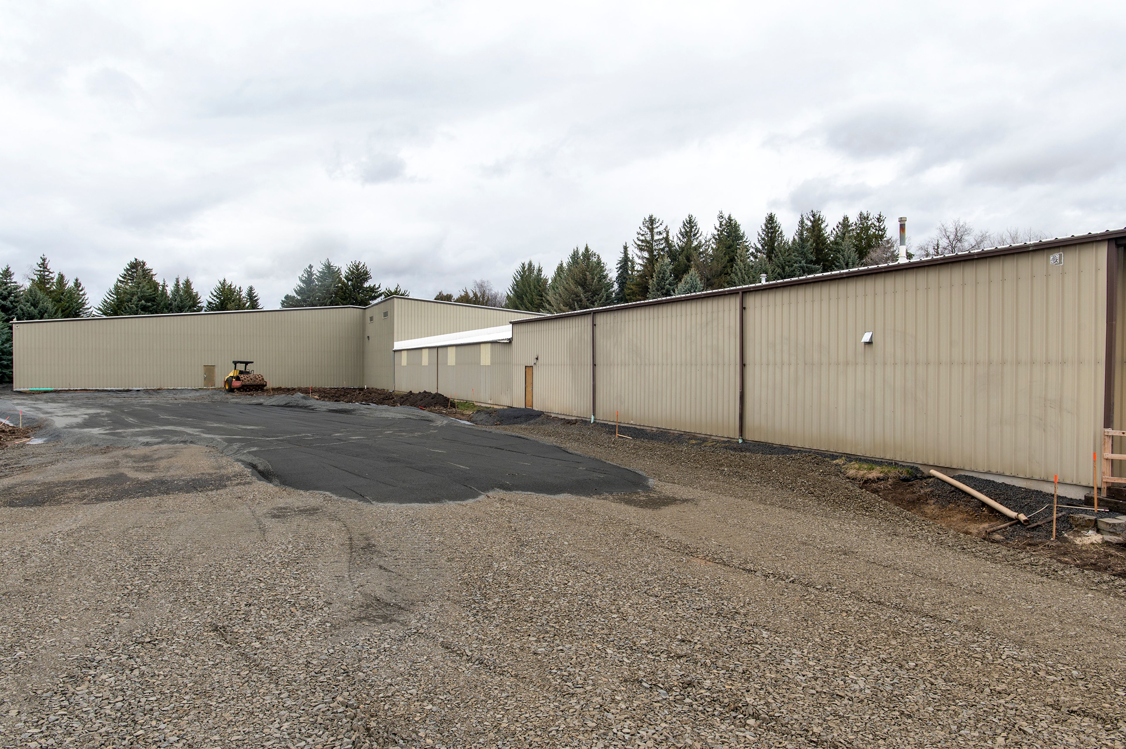 Construction process of Moscow’s new Palouse Ice Rink is seen Monday from U.S. Highway 95. The full-size ice rink is scheduled to open later in 2022.