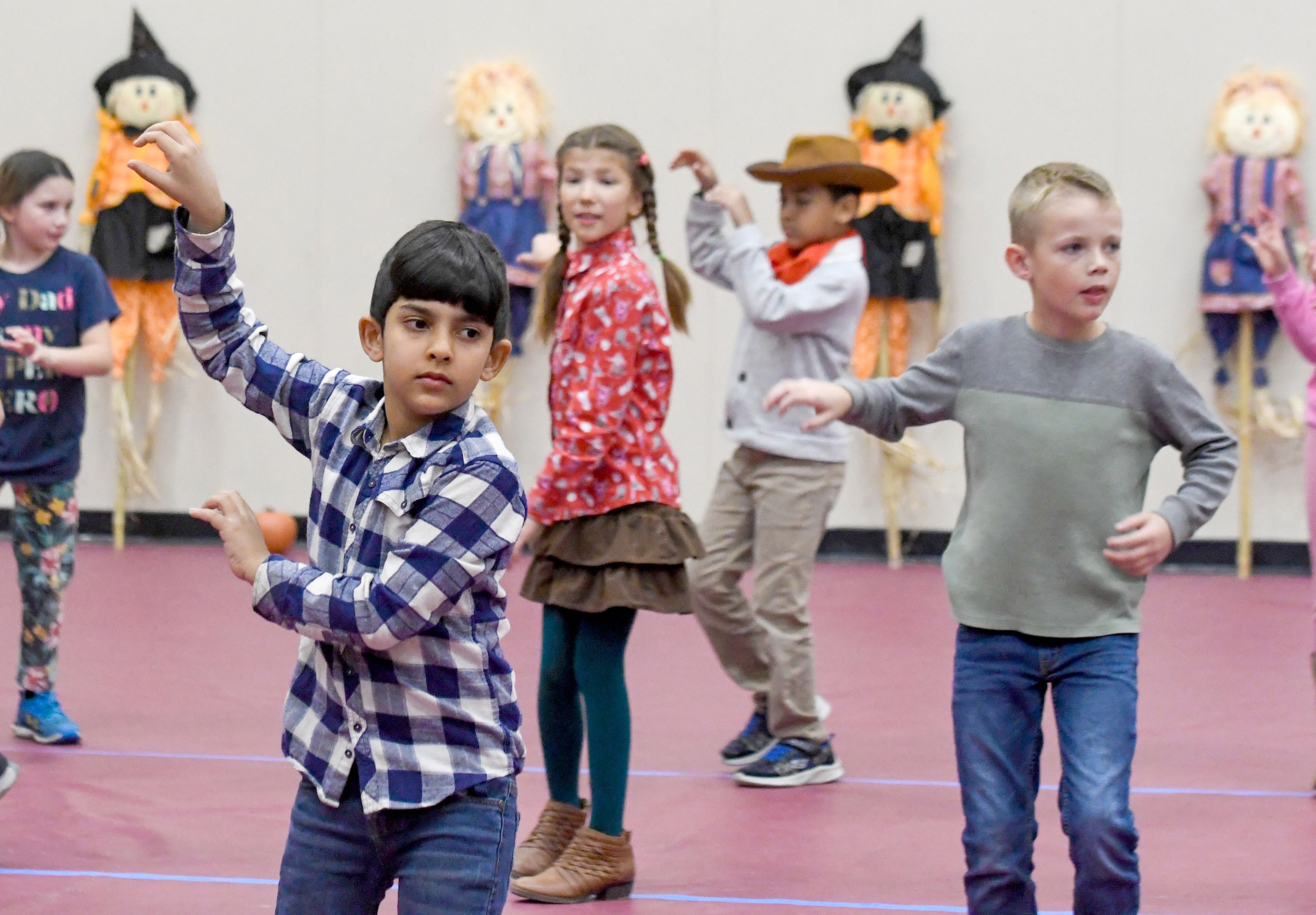 West Park Elementary School third graders perform a rendition of King of Pop Michael Jackson's �Thriller� dance to an audience of family members Tuesday as part of the school�s Barn Dance event in Moscow. Held at the the Hamilton Indoor Recreation Center, the event included kindergarteners through third graders throughout the day.