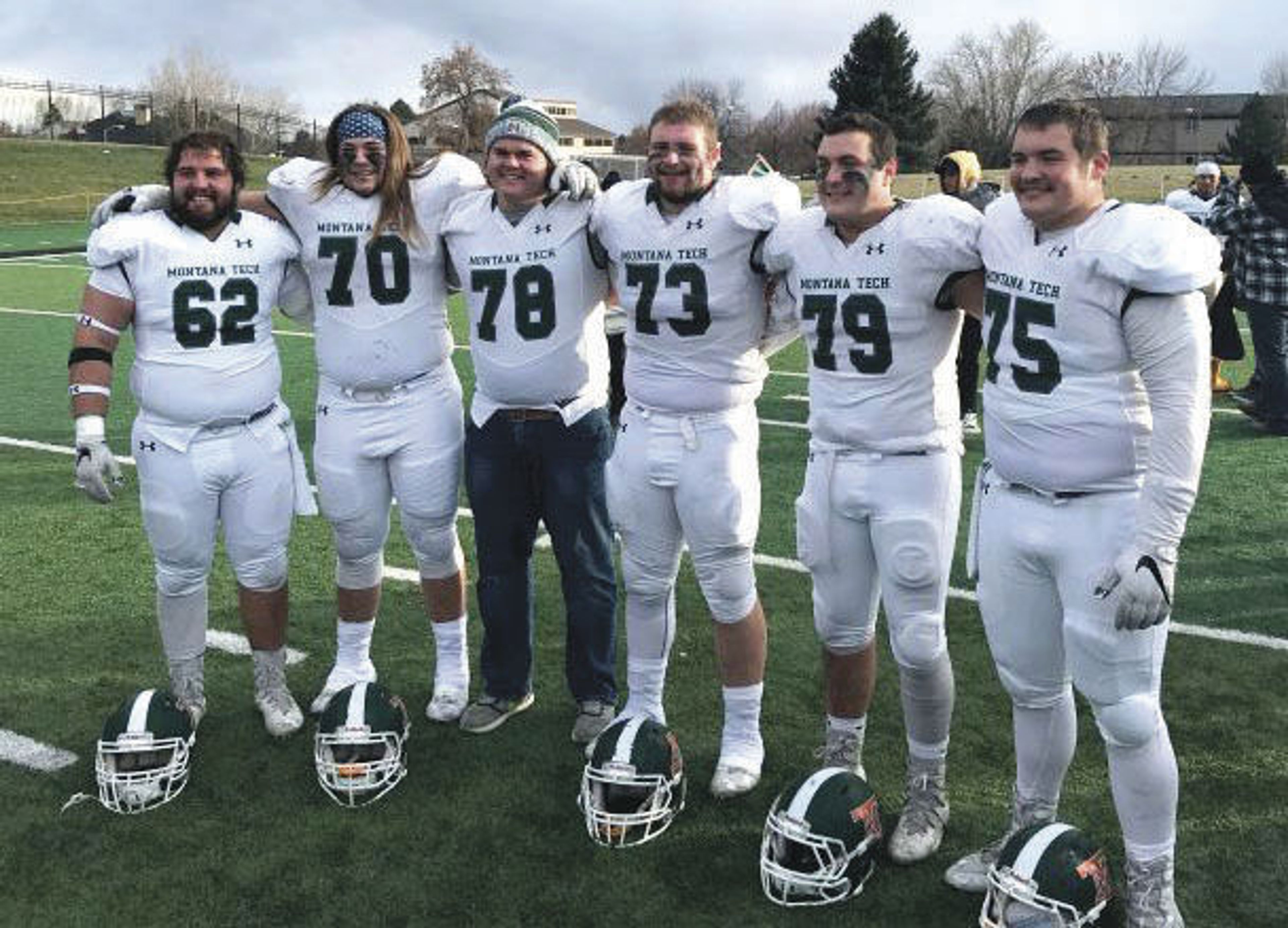 Doug Davis took this Nov. 10 photo of Kellen Davis (73), a Moscow High School graduate, as he celebrates with his fellow offensive linemen after his final football game for Montana Tech in Billings, Mont. Montana Tech beat Rocky Mountain College 31-27. Doug Davis submitted the photo to Inland 360’s “Share Your Snaps.”