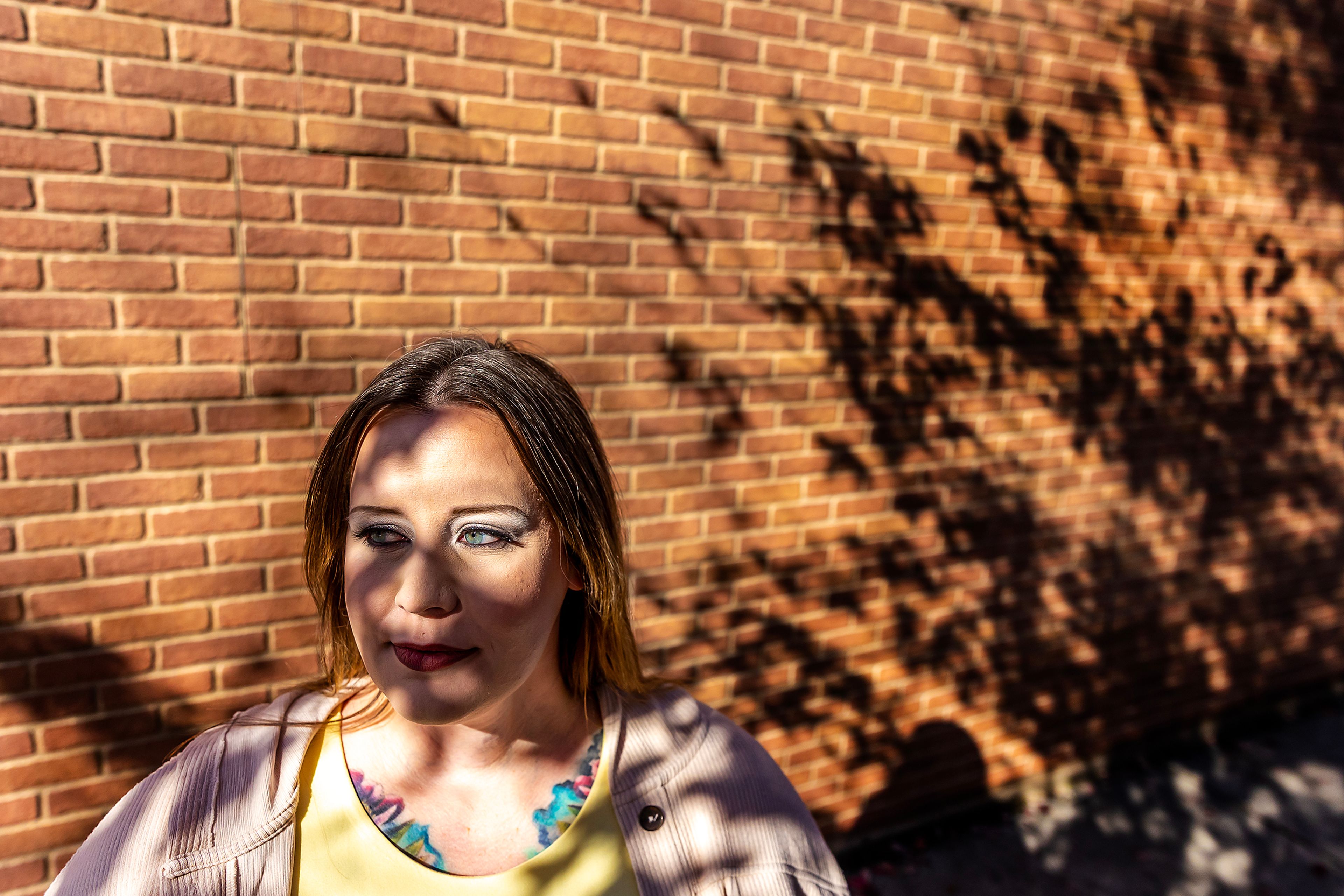 Kayla Loop, of Pullman, models 2000s-era inspired makeup applied by Jacey Johnson in Lewiston.