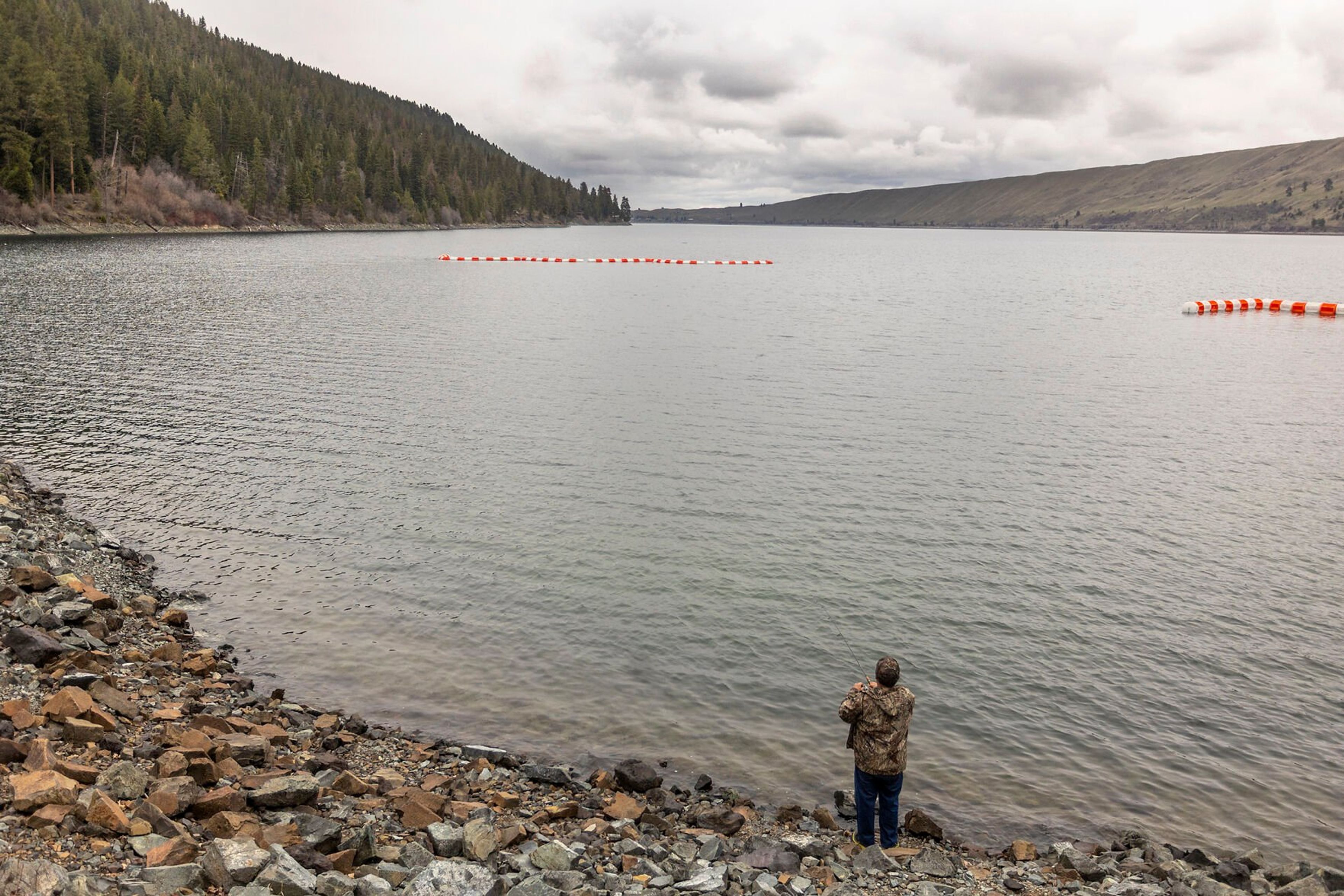 Joe Jaquith, of Newberg, Ore, fishes at Wallowa Lake earlier this spring. The lake is the centerpiece of an Oregon state park that boasts a variety of activities.