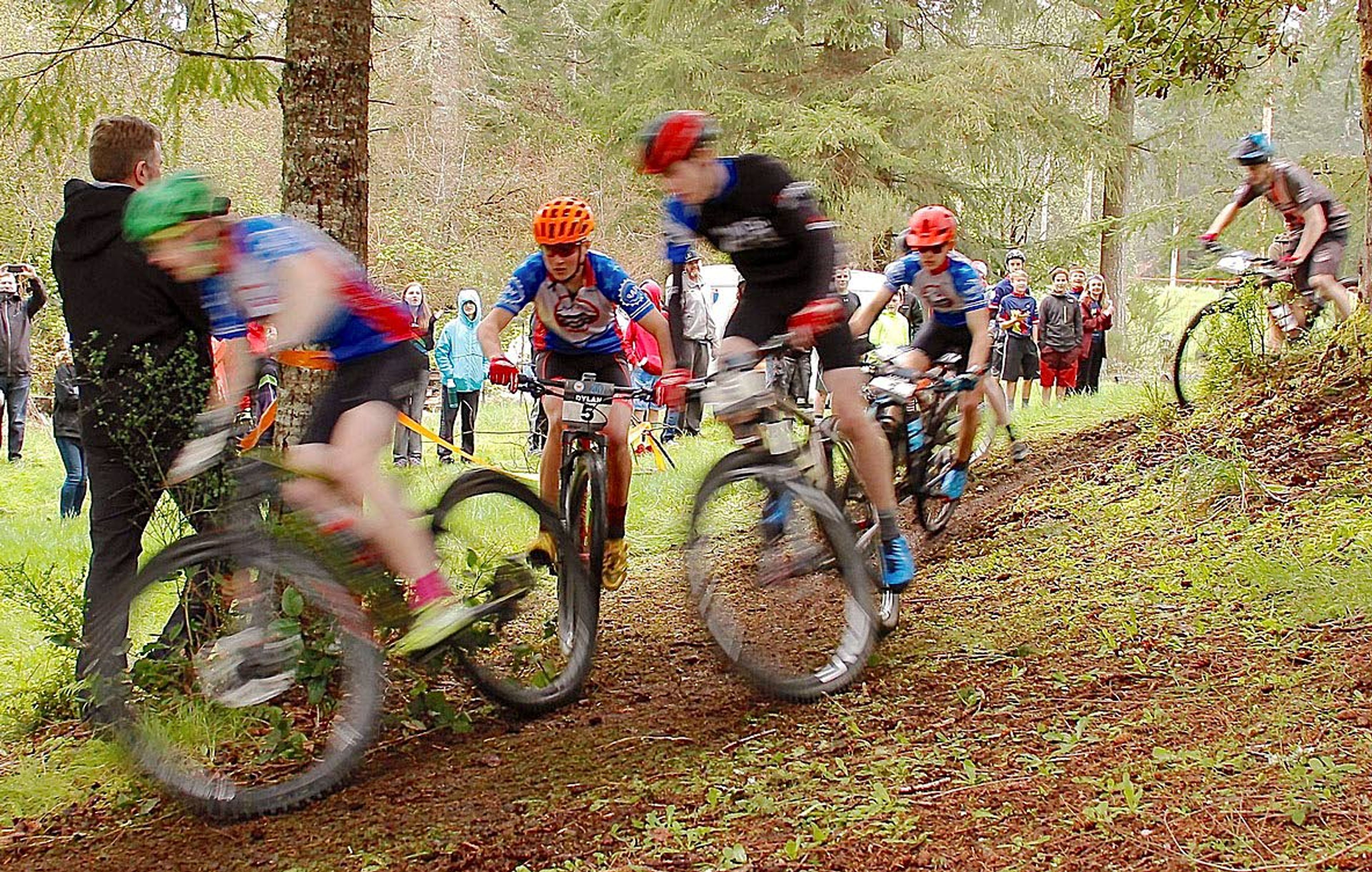 Youth cyclists participate in a Washington Student Cycling League race in April, 2016, at 360 Park in Gig Harbor, Wash. The new Palouse Composite mountain bike team was formed for riders in grades 6-12 who live on the Palouse or the Lewiston-Clarkston Valley.