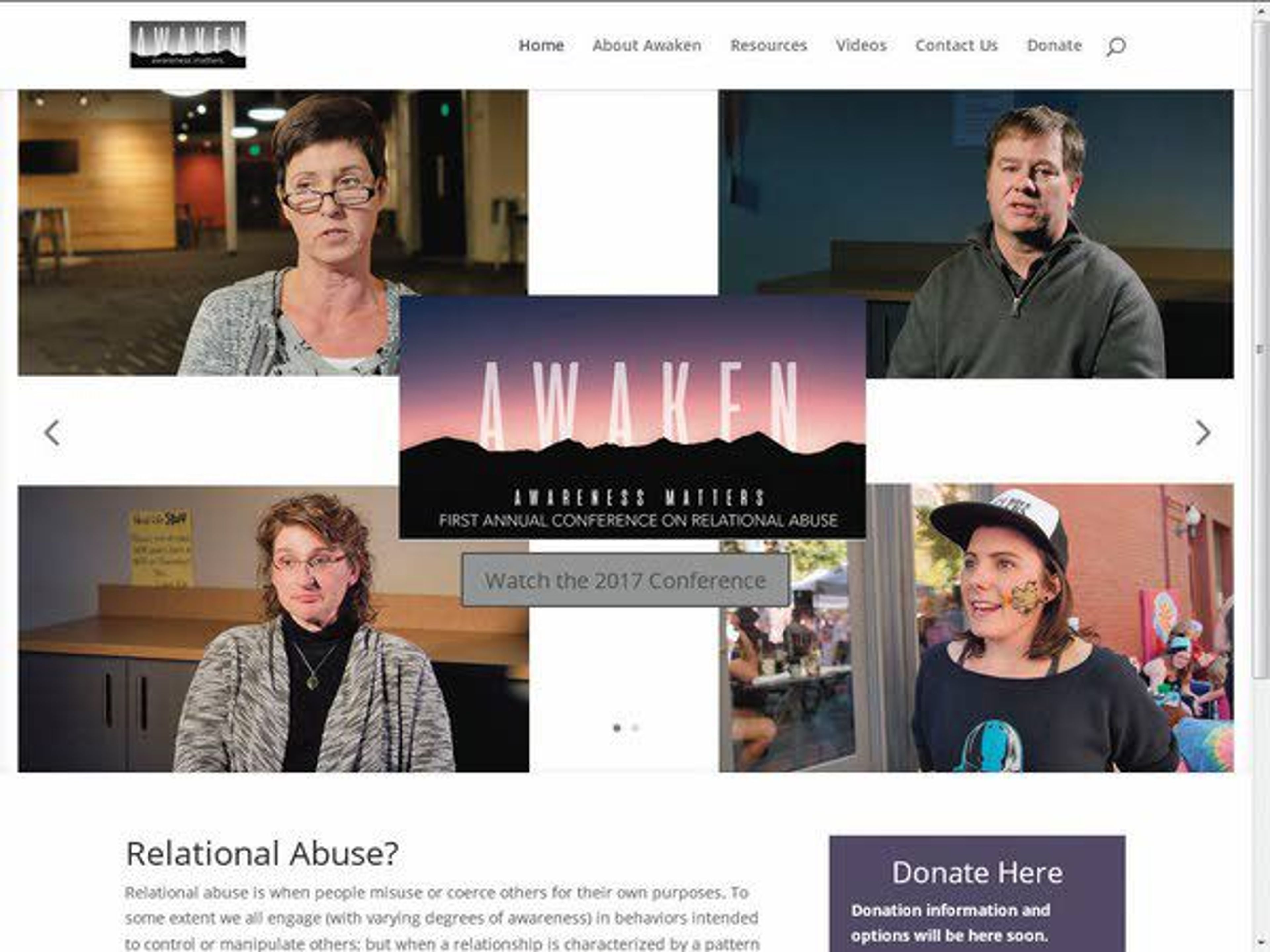 The Awaken Network website provides information about the new nonprofit organization that works to raise awareness about domestic abuse and sexual assault, especially in the church.