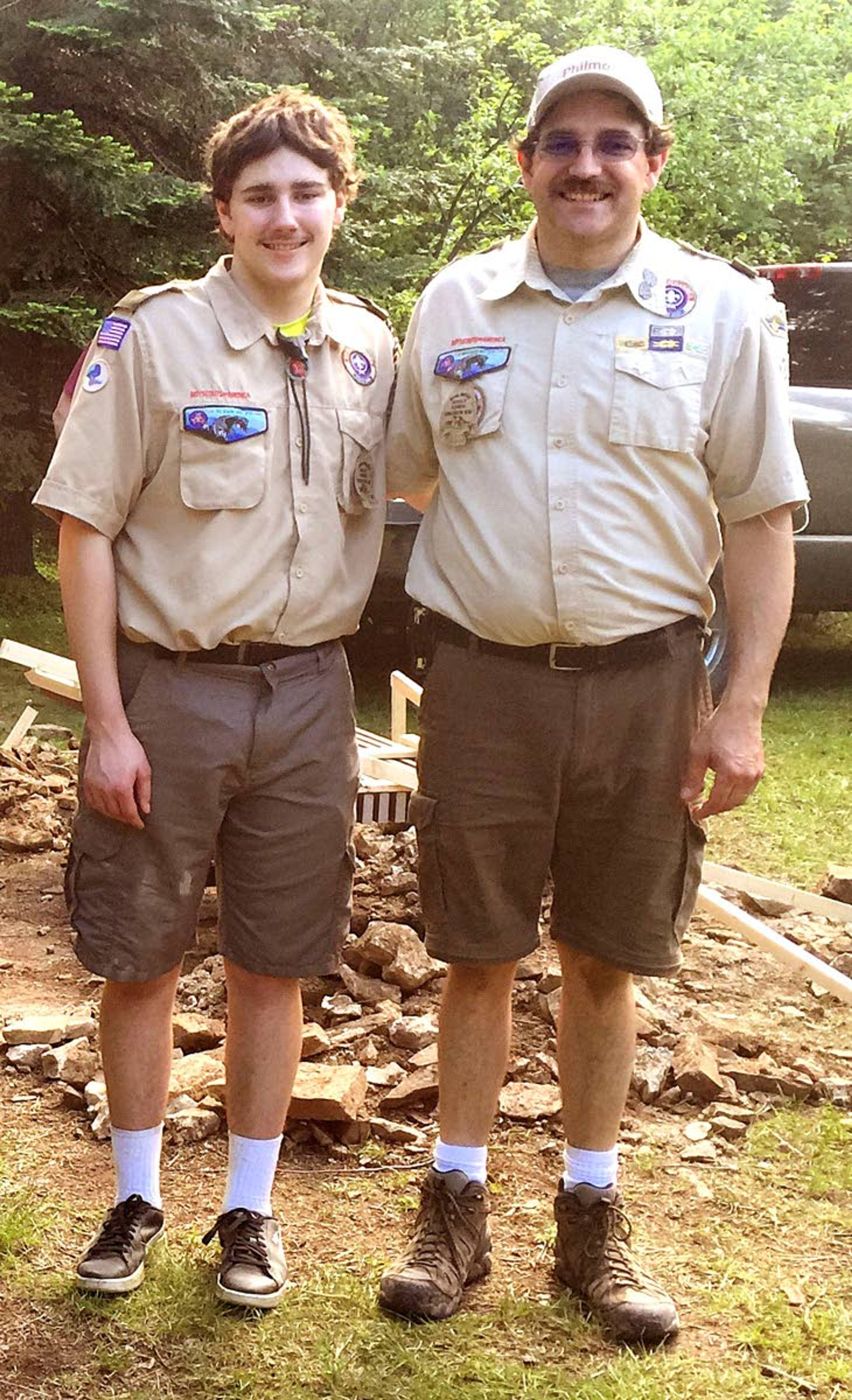 Tadd Wheeler, right, has been Scoutmaster of his son Jeremiah’s Boy Scout Troop 345 for the past seven years.Courtesy Wheeler Family