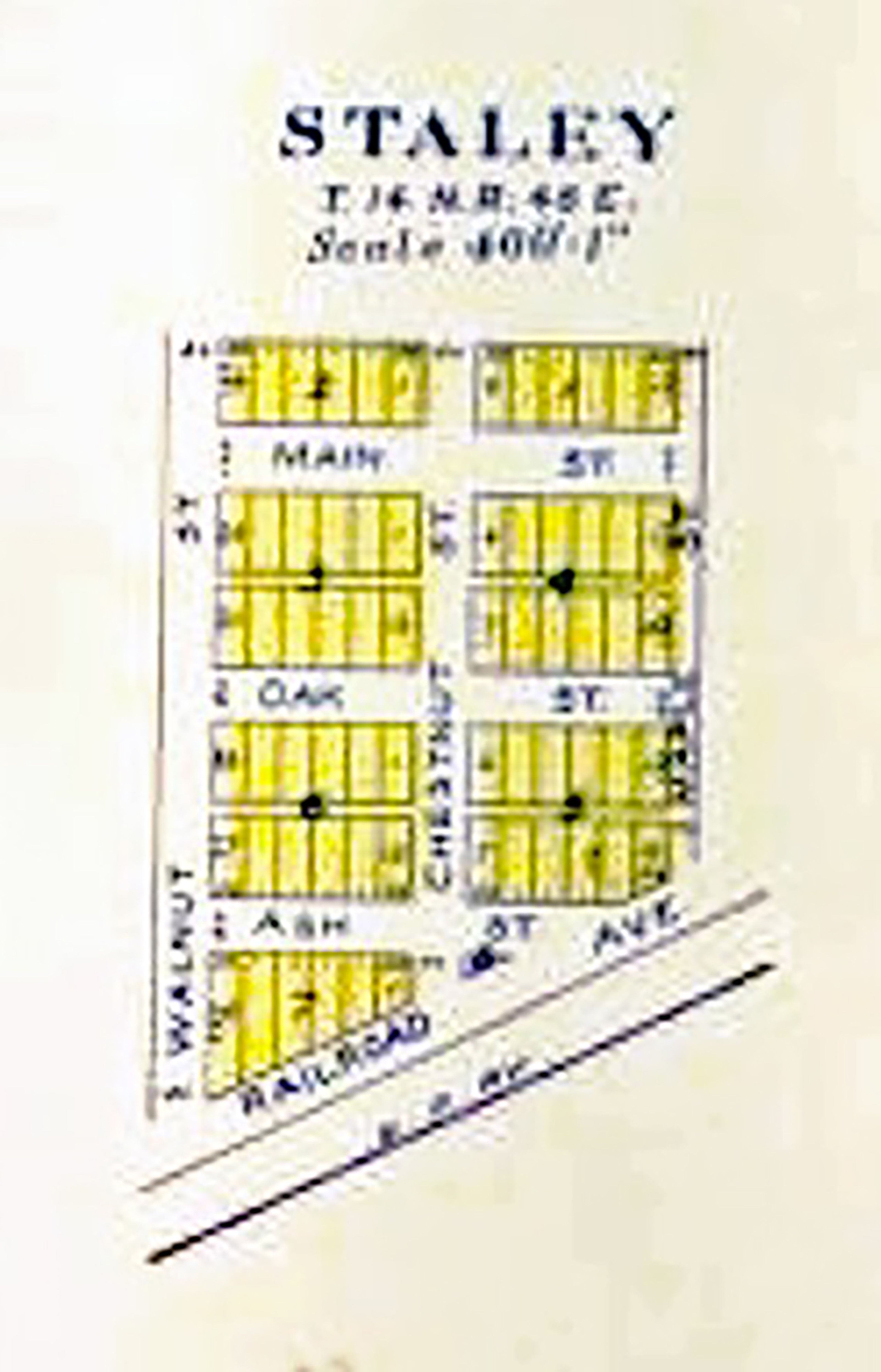 Plat map of Staley. 