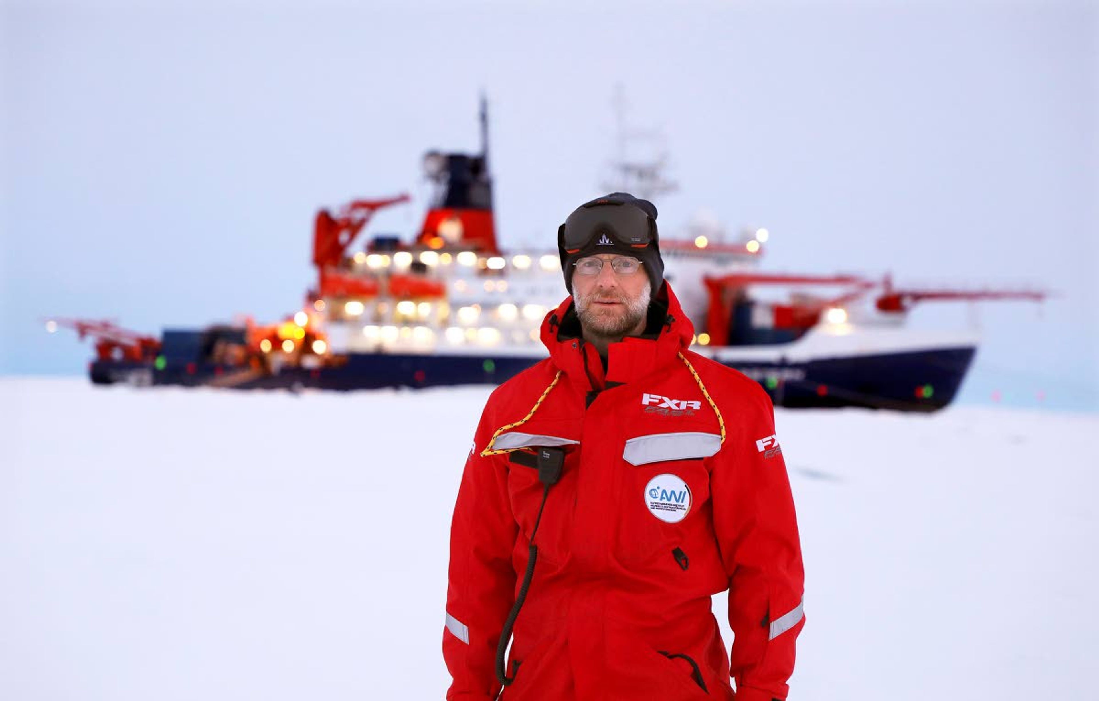 Photos courtesy Matthew ShupeFormer Moscow resident Matthew Shupe stands in front of the Polarstern. Shupe helped organize an international expedition to closely study the Arctic Ocean and better understand climate change.