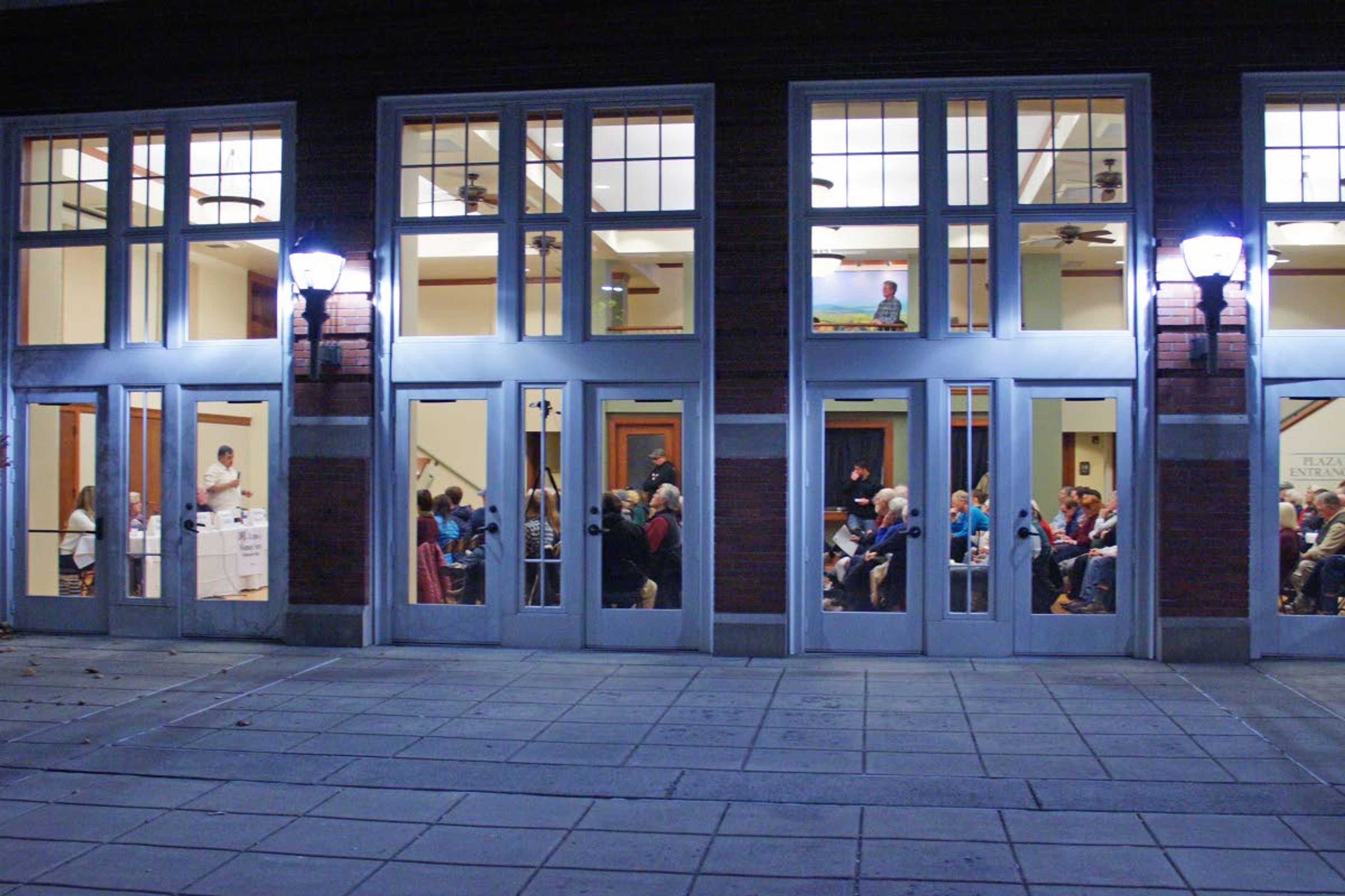 People filled the Great Room at the 1912 Center for a Moscow City Council candidates forum put on by the League of Women Voters Wednesday evening.