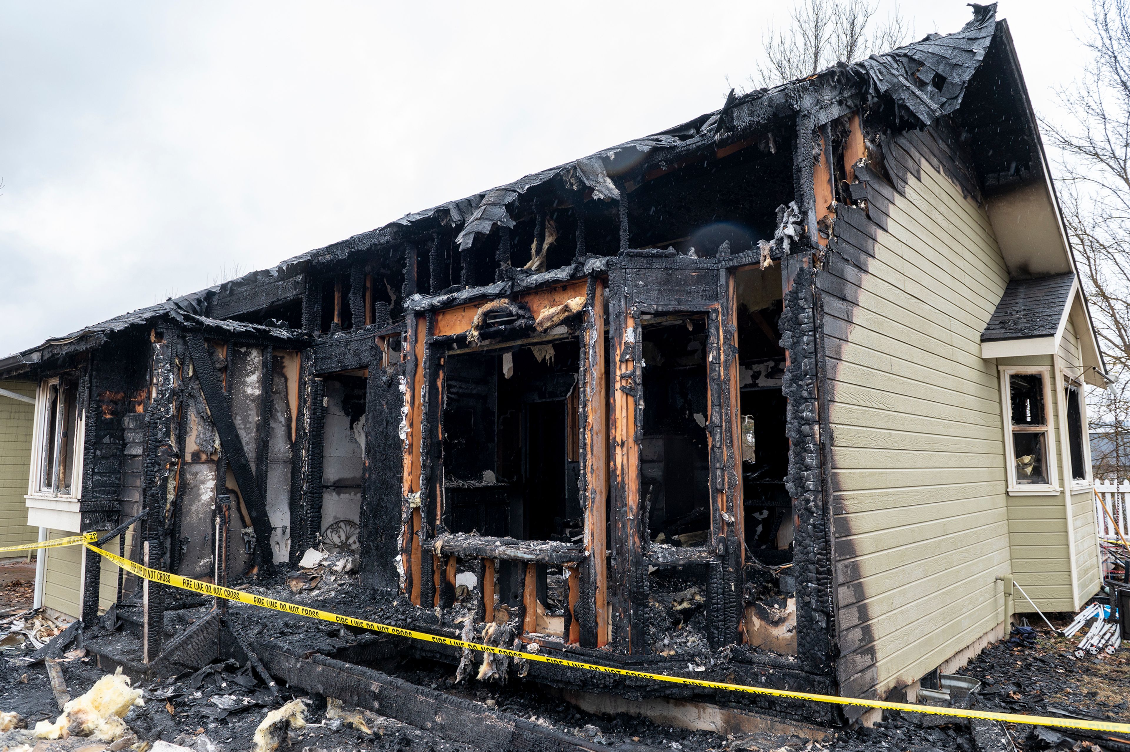 The aftermath of a March 19 fire at the Oxford House in Moscow. The Oxford House is owned by Latah Recovery Center and is part of a nationwide program that offers community sober living.