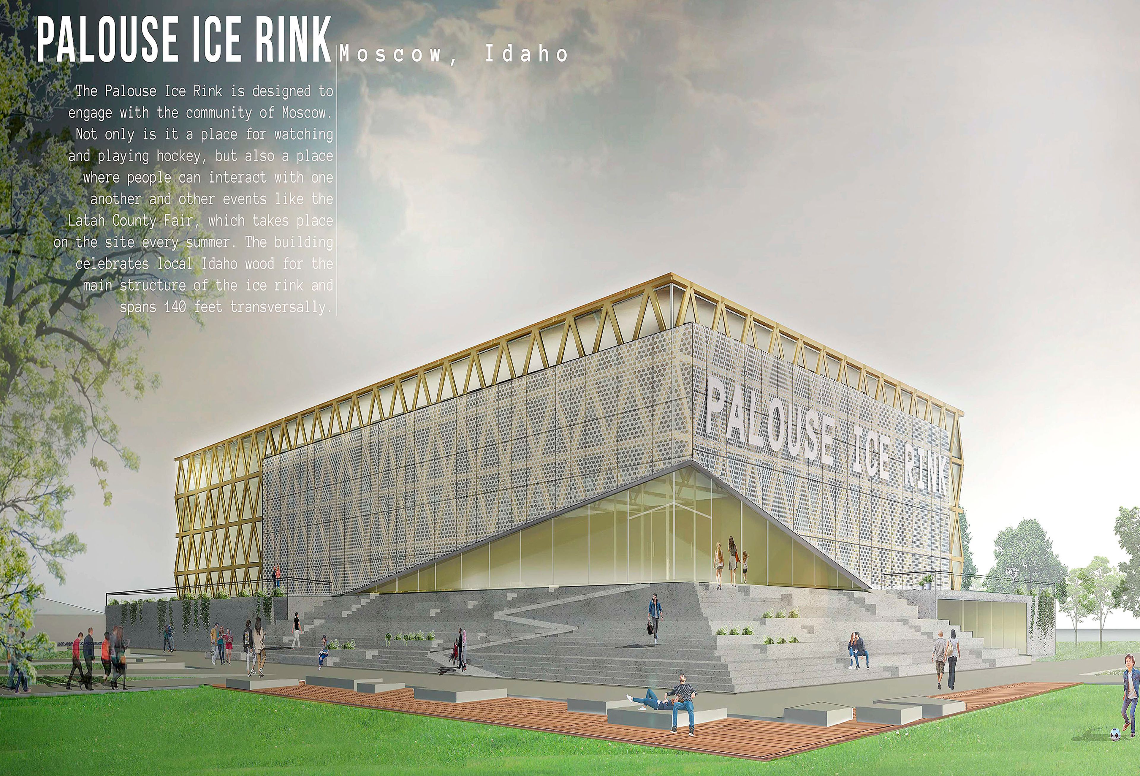 University of Idaho architecture student Samantha Jesser created the winning design for the Palouse Ice Rink in the Idaho forest Products Commission Best Use of Idaho Wood Design Competition.