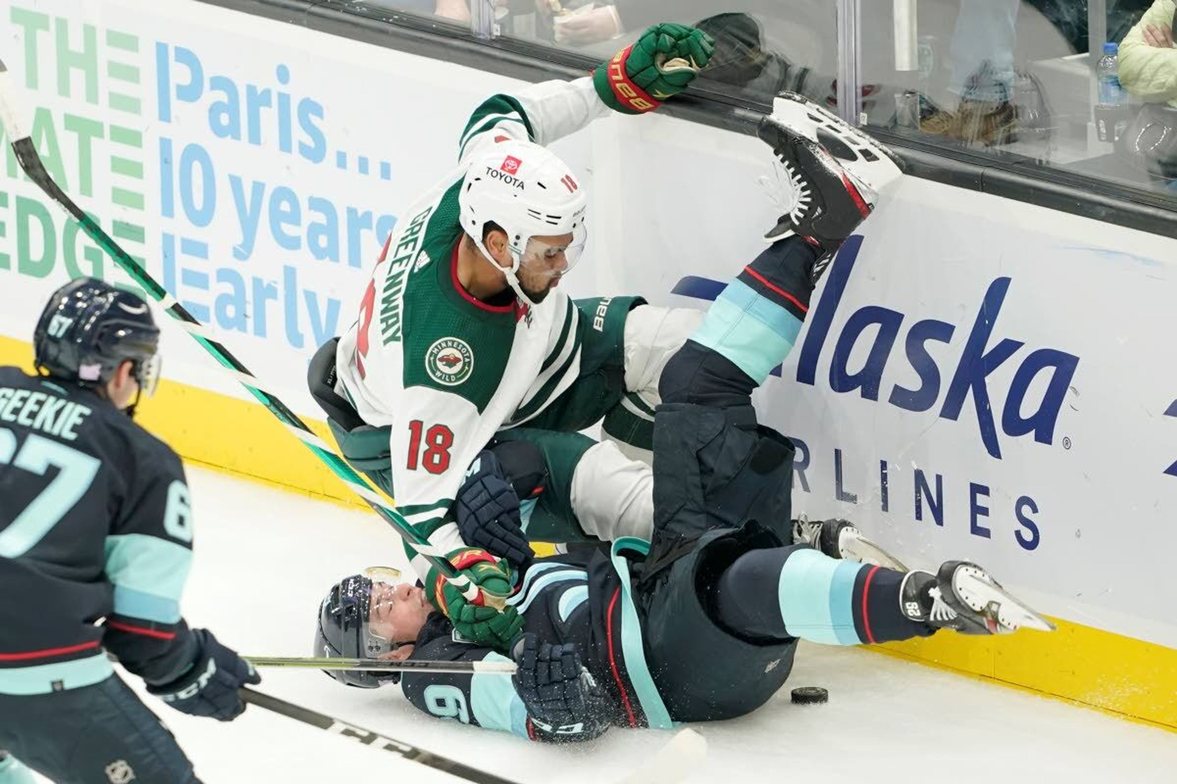 Pitlick scores 1st 3 NHL goals as Wild beat Kraken