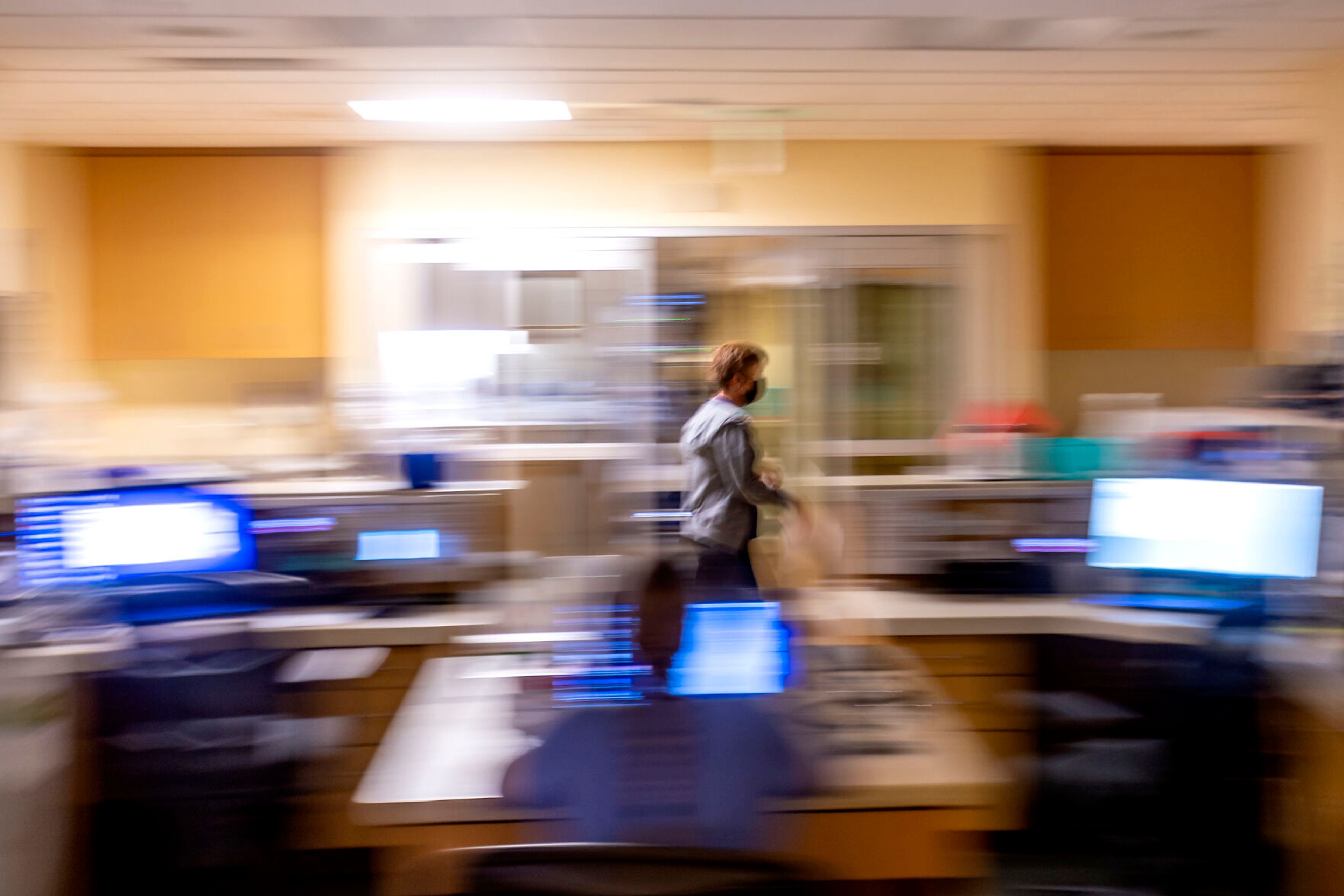 Mitzi Platts moves through the Pullman Regional Hospital emergency room in a photo taken at a slow shutter speed Sept. 24.