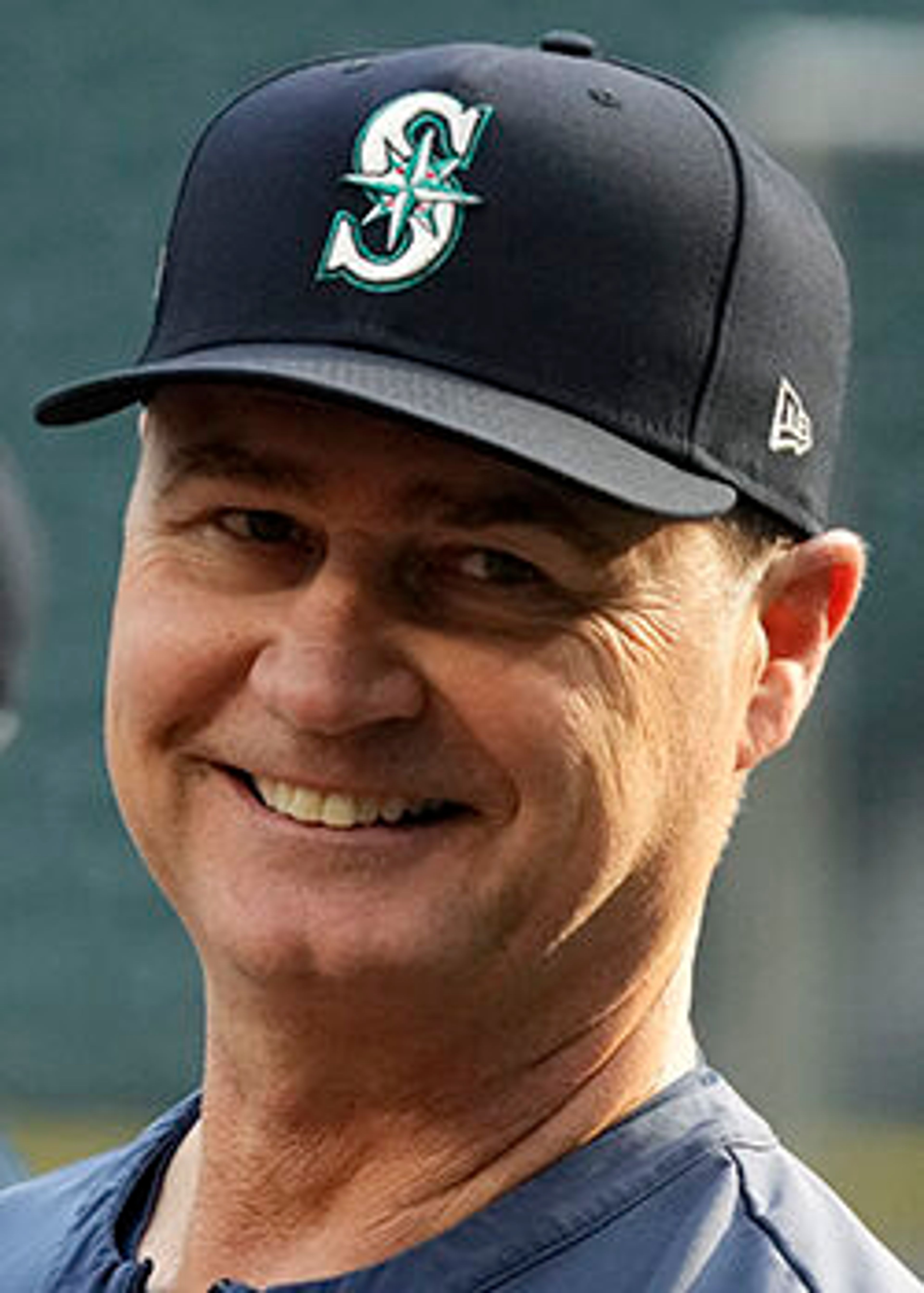 Seattle Mariners manager Scott Servais watches during batting practice before Game 3 of an American League Division Series baseball game against the Houston Astros, Saturday, Oct. 15, 2022, in Seattle. (AP Photo/Ted S. Warren)