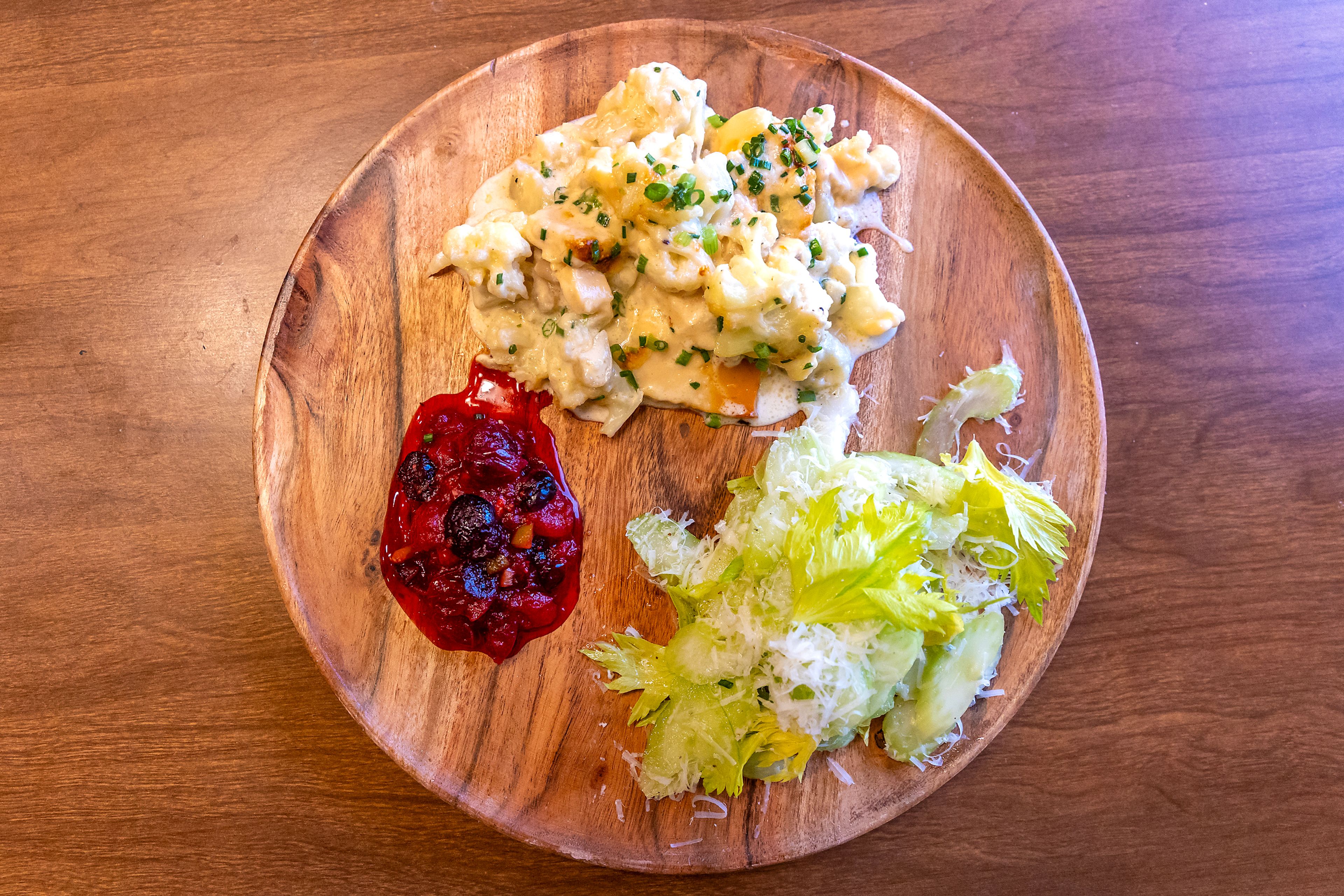 A plate of cauliflower, cranberries and celery salad are pictured Sunday in Lewiston.