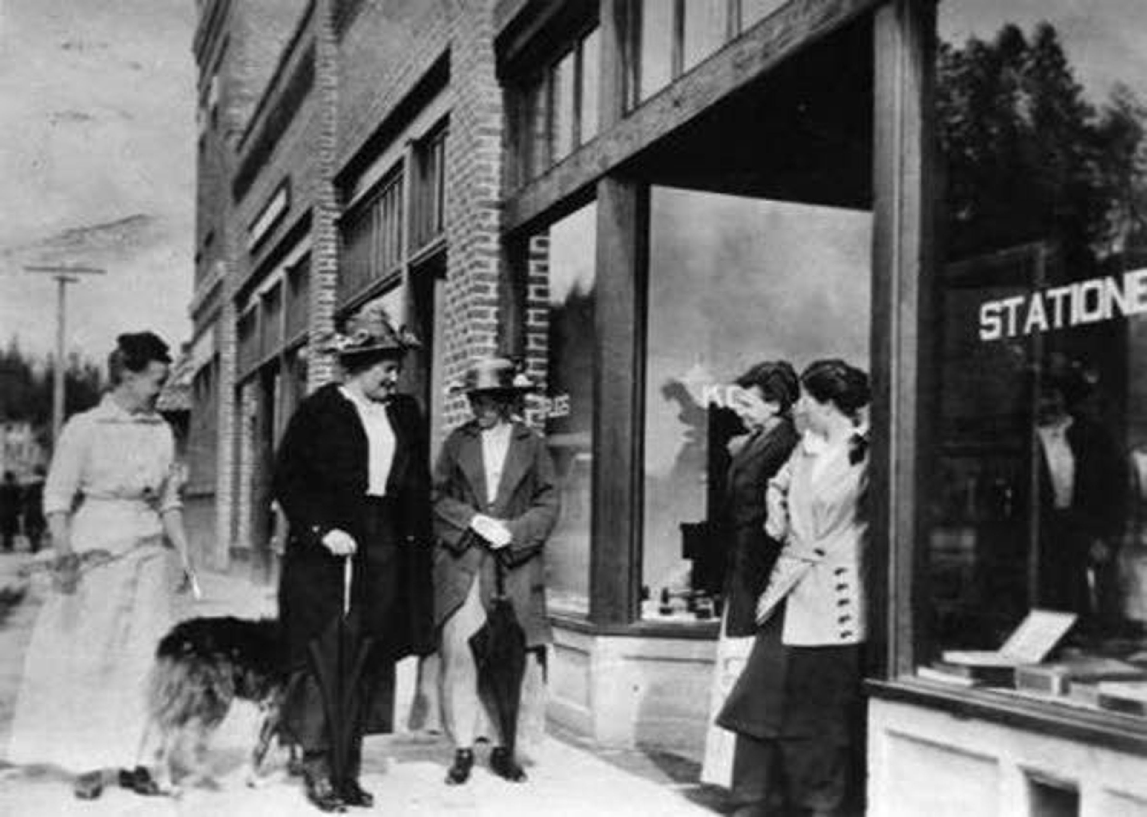 A Main Street drug store is seen in Bovill in 1933. Following several fires in the community in the 1910s, the town was rebuilt largely in brick to avoid future calamity.