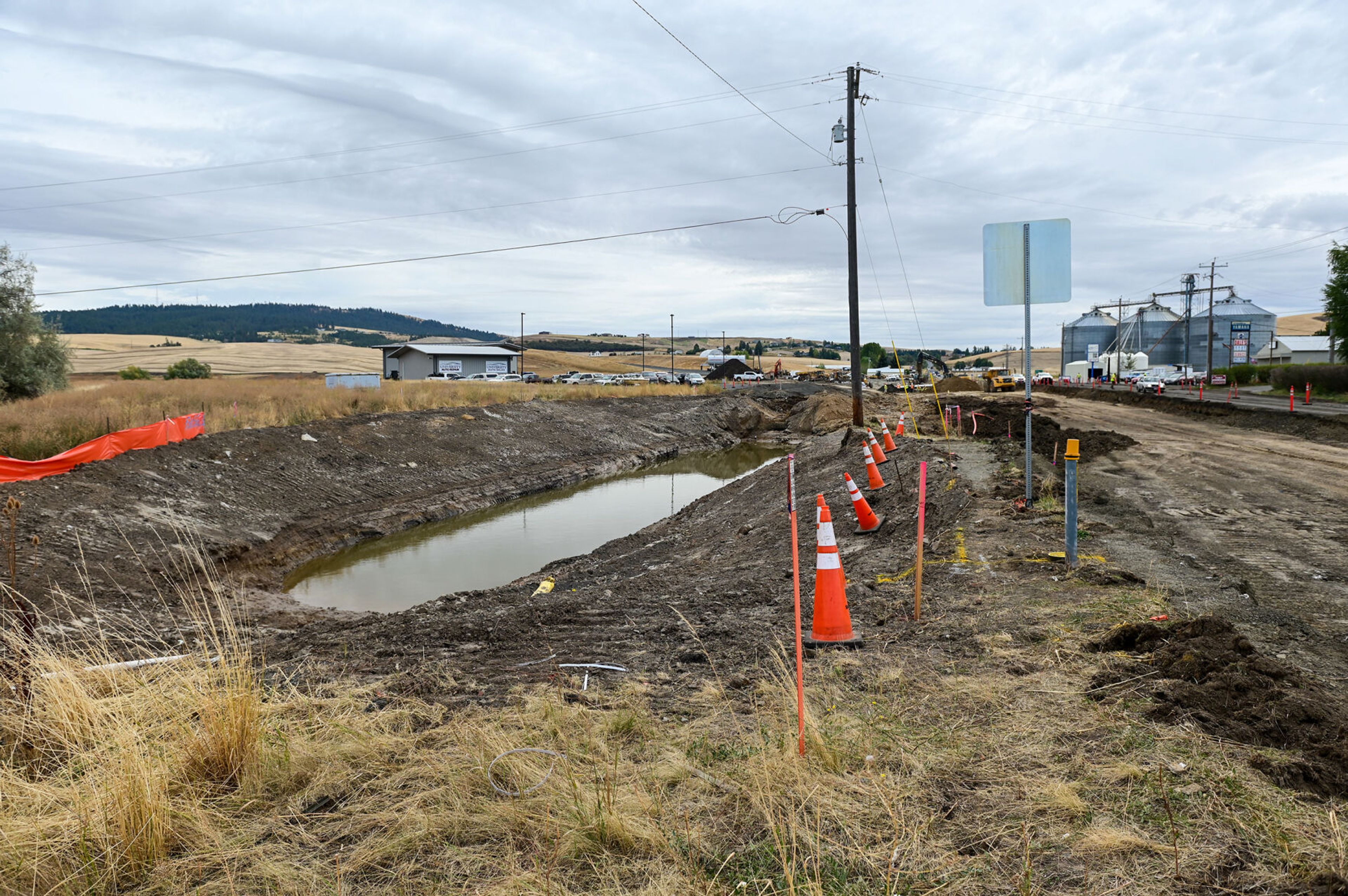 Construction continues along U.S. Highway 95 south of Moscow Tuesday.